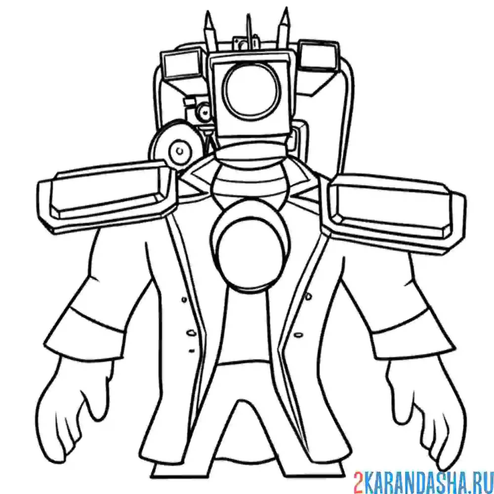 Раскраска титан камерамэн картинка