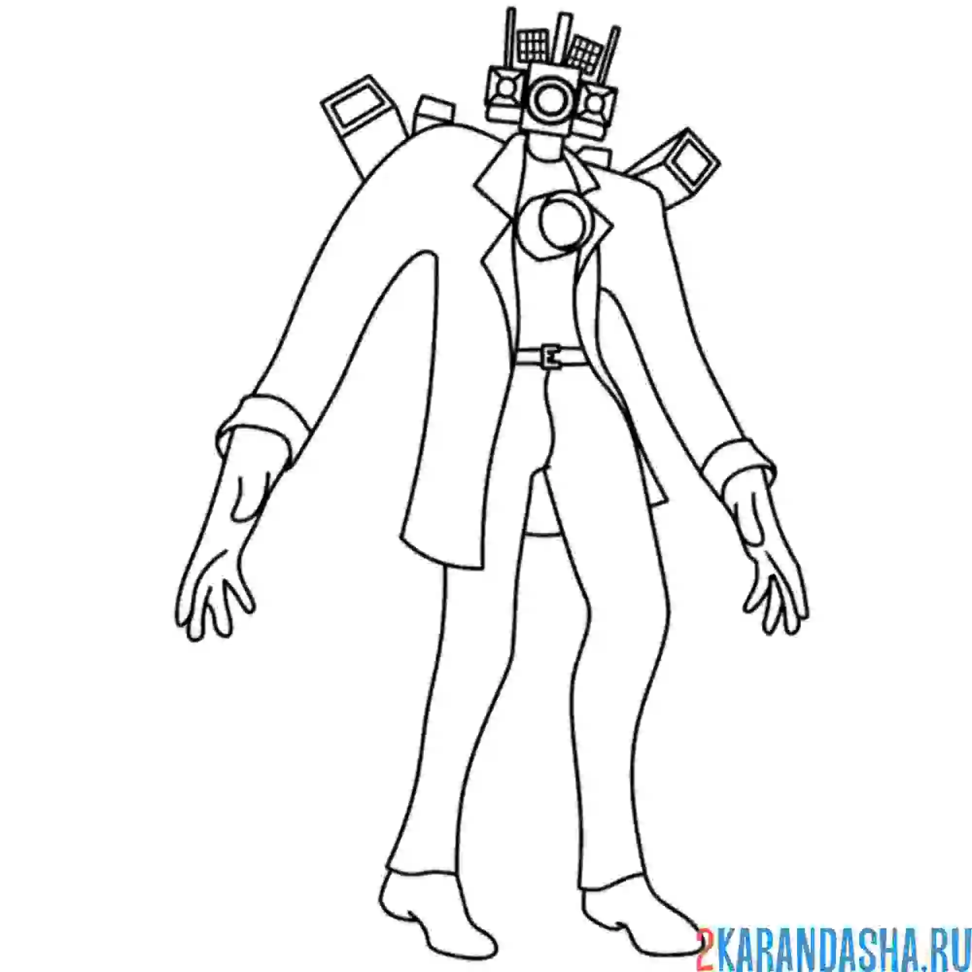 Раскраска камерамэн скибиди титан