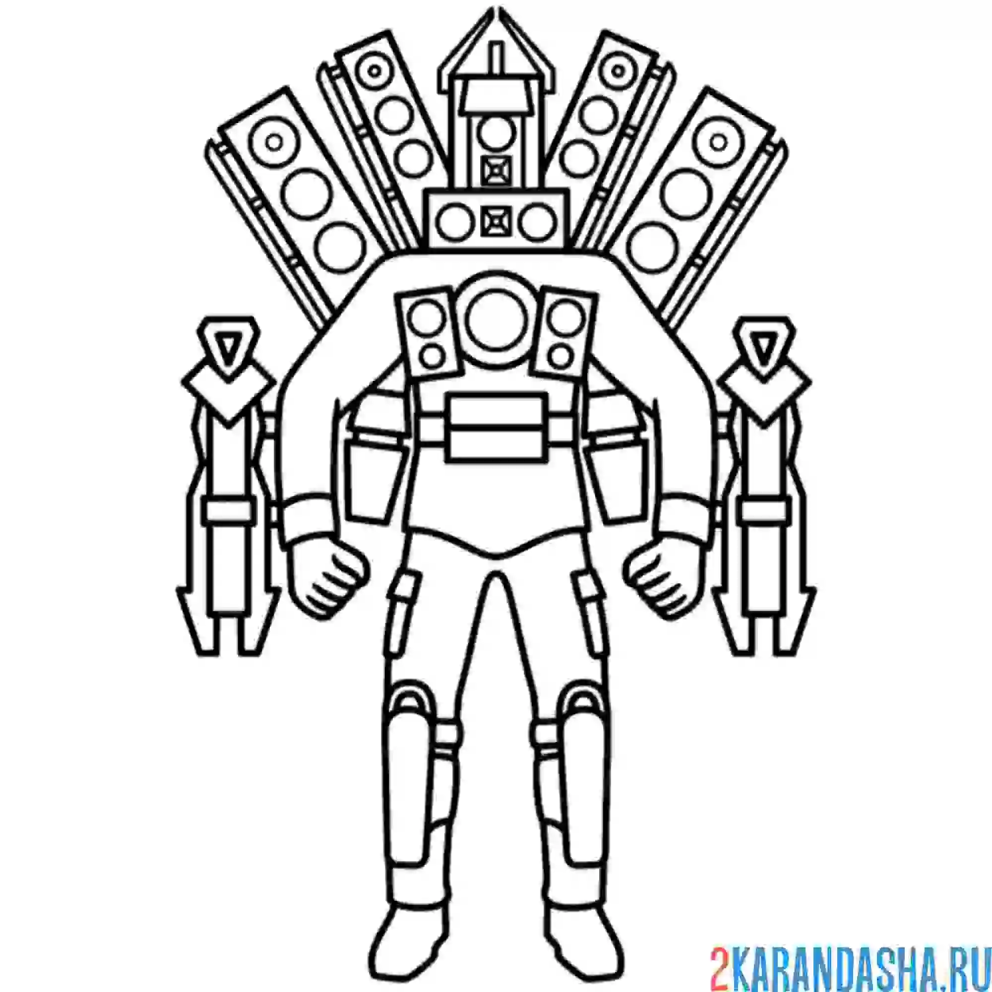 Раскраска апргейд титан спикермен