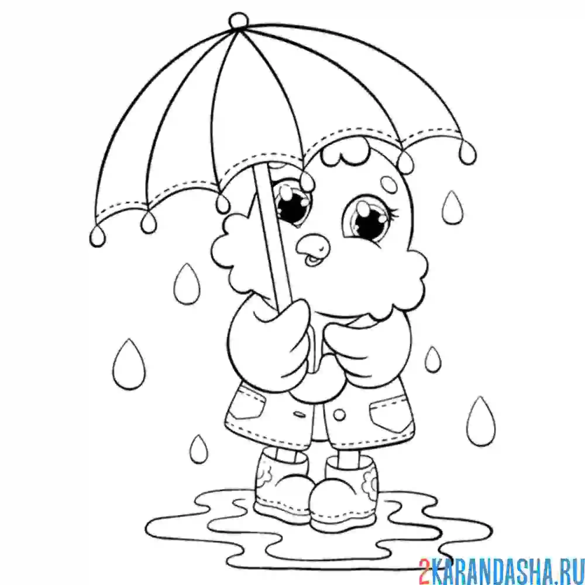 Раскраска птичка осенью