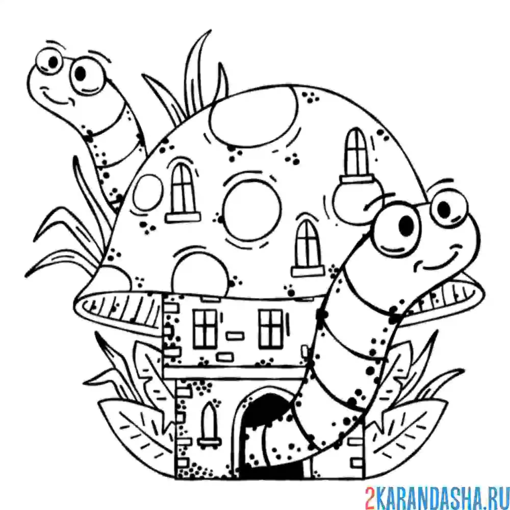 Раскраска две гусеницы