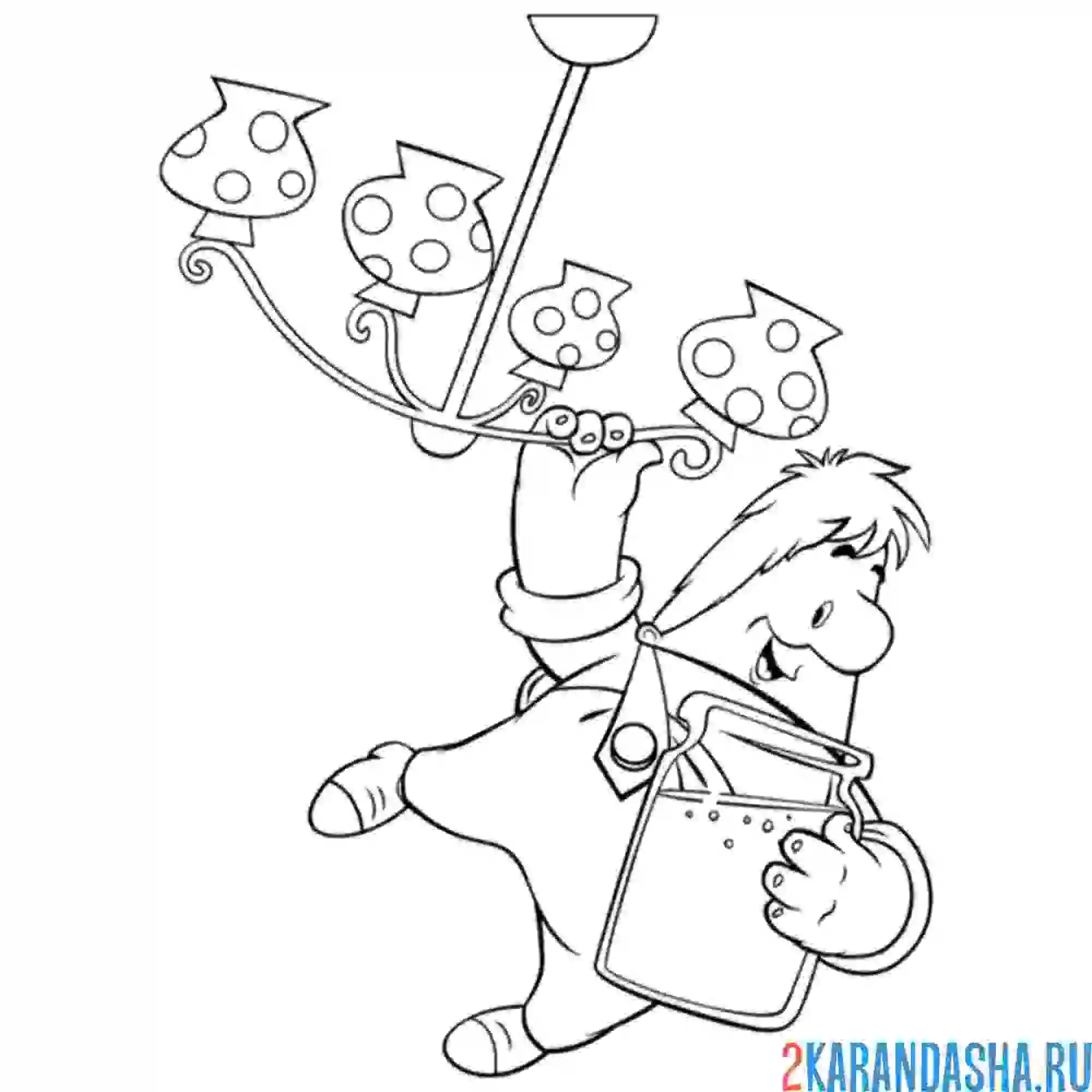 Раскраска карлсон с вареньем