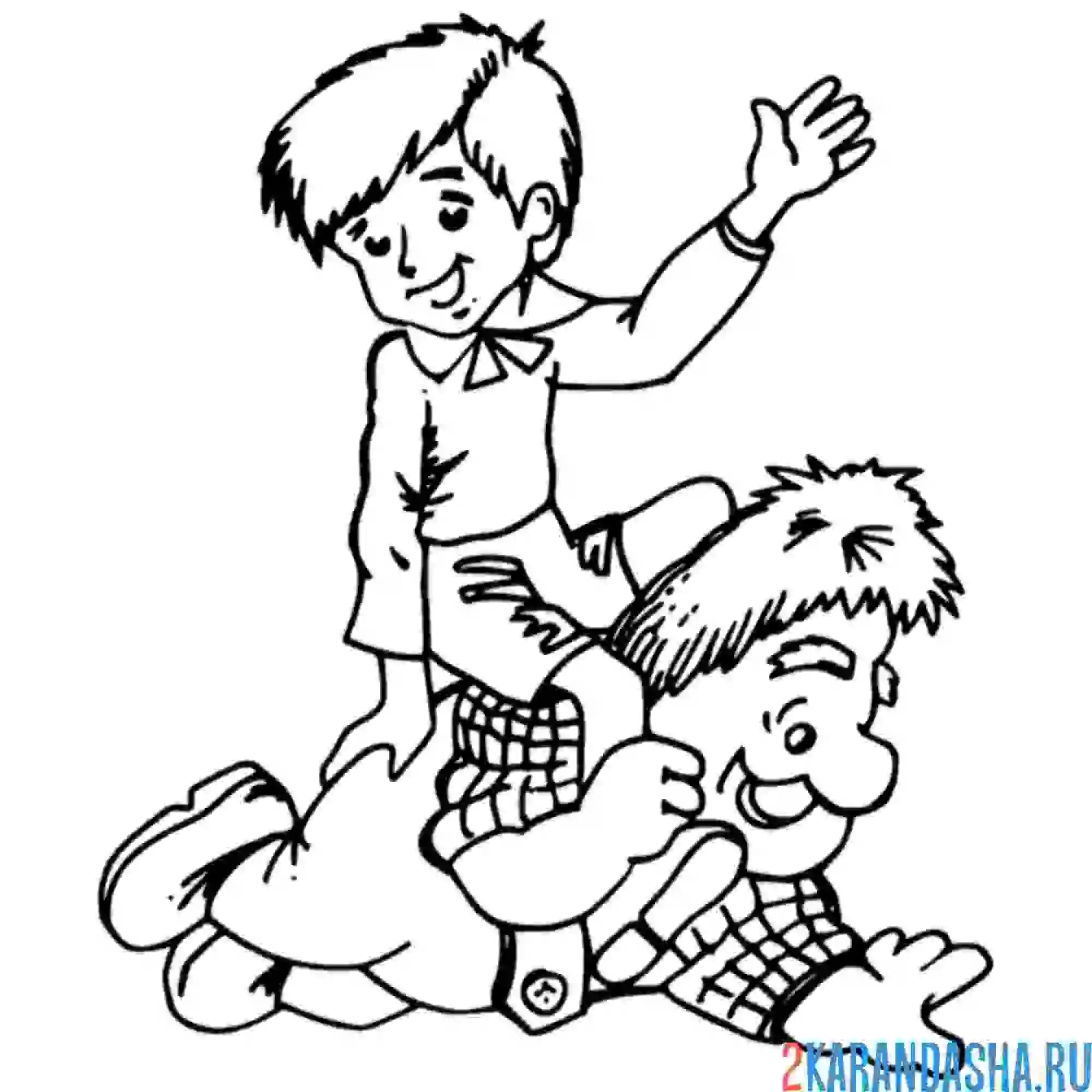 Раскраска карлсон катает малыша