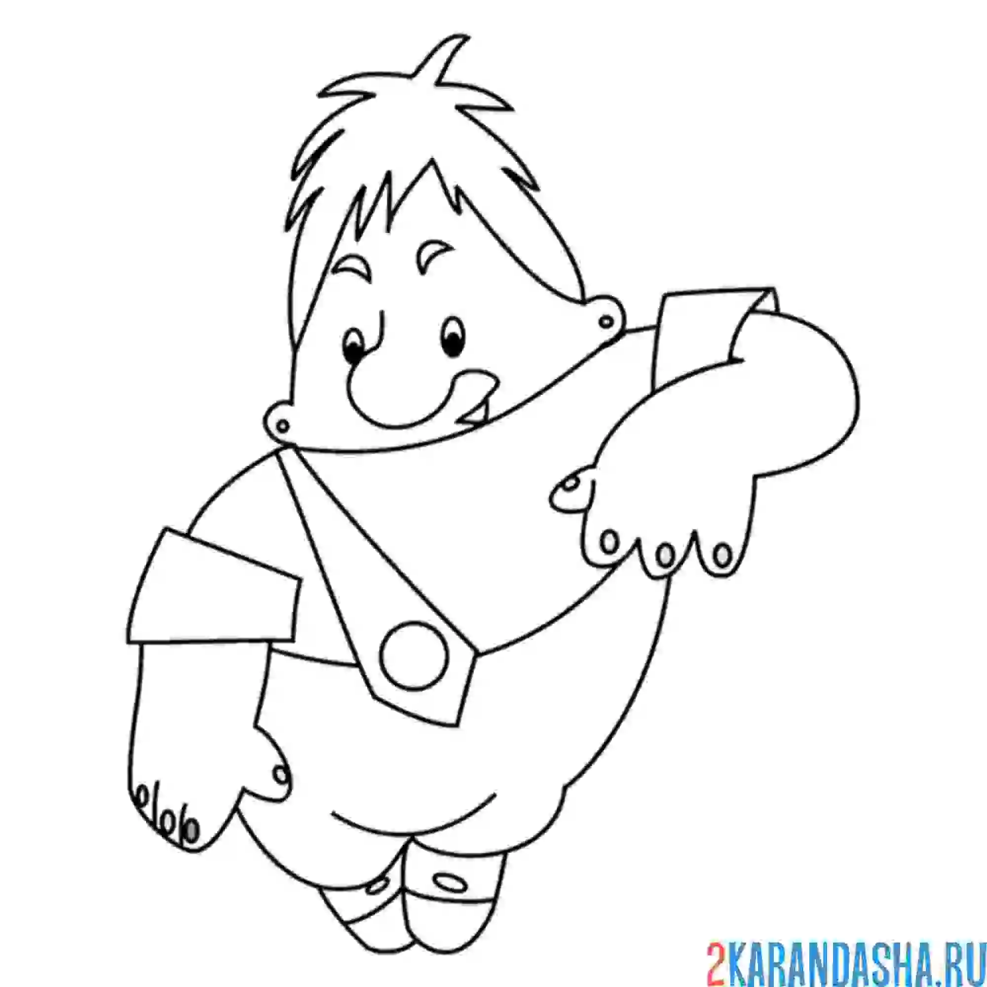 Раскраска деловой карлсон