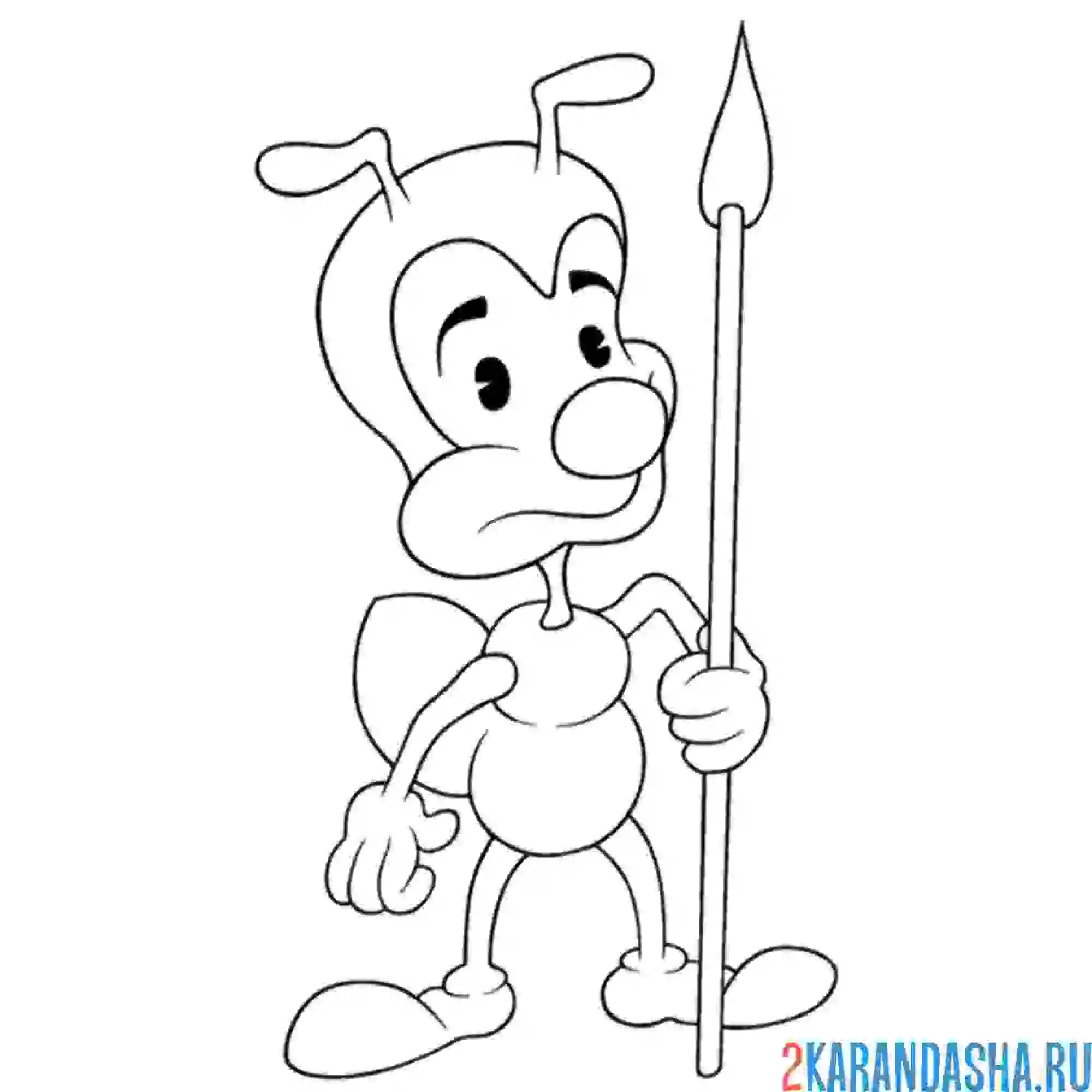 Раскраска муравей охранник