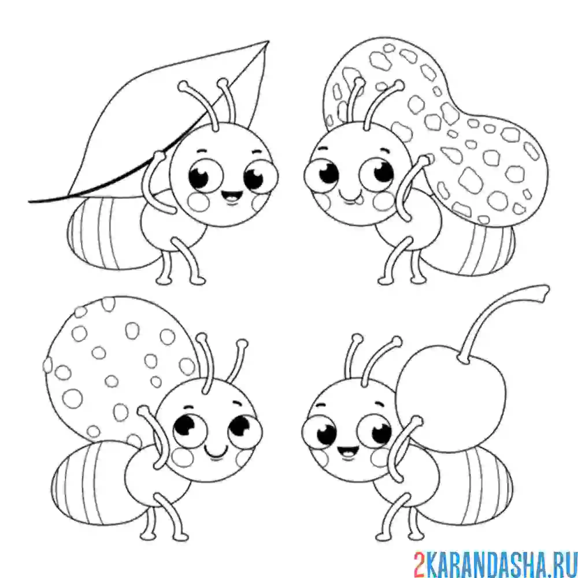 Раскраска муравьи группа