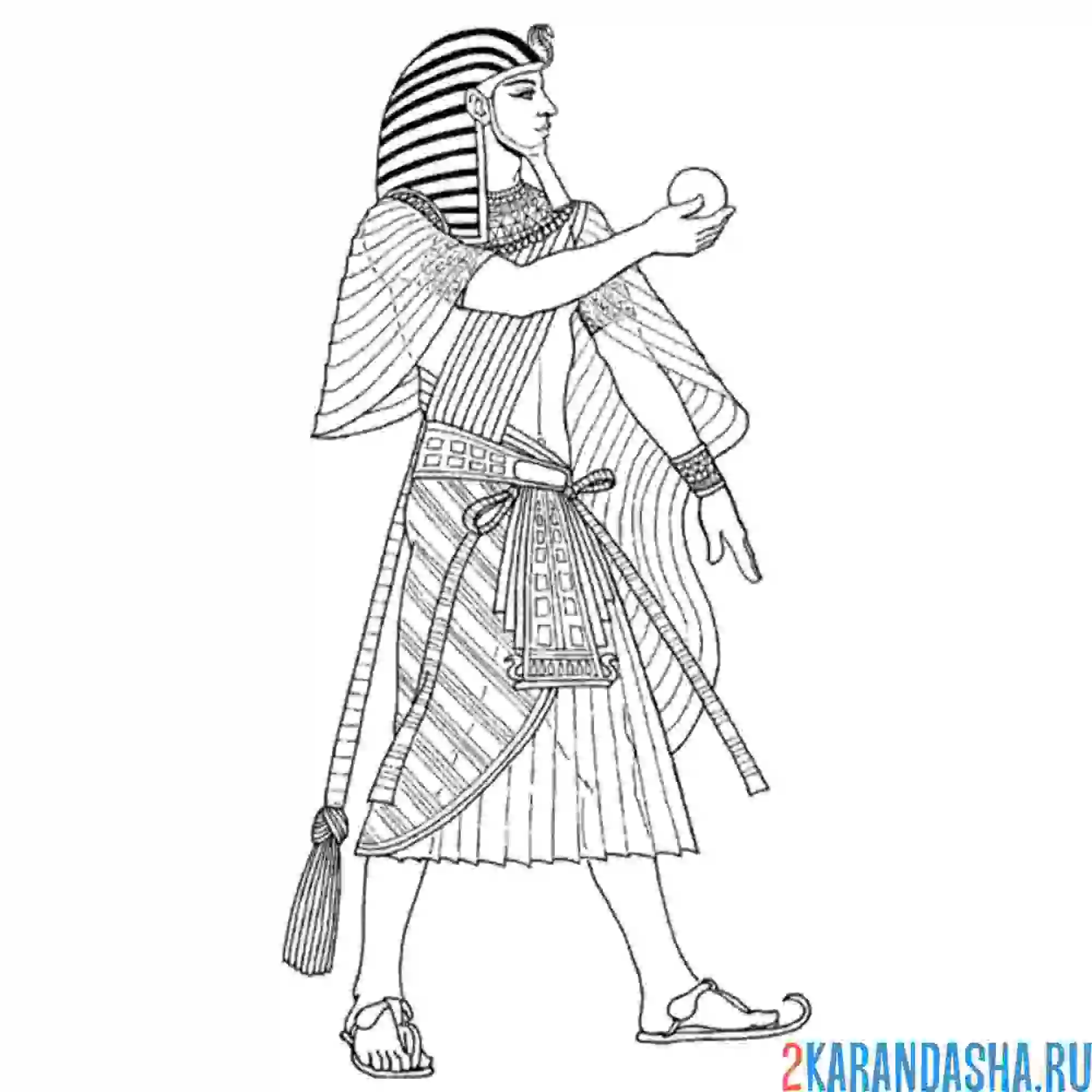Раскраска египет национальный костюм
