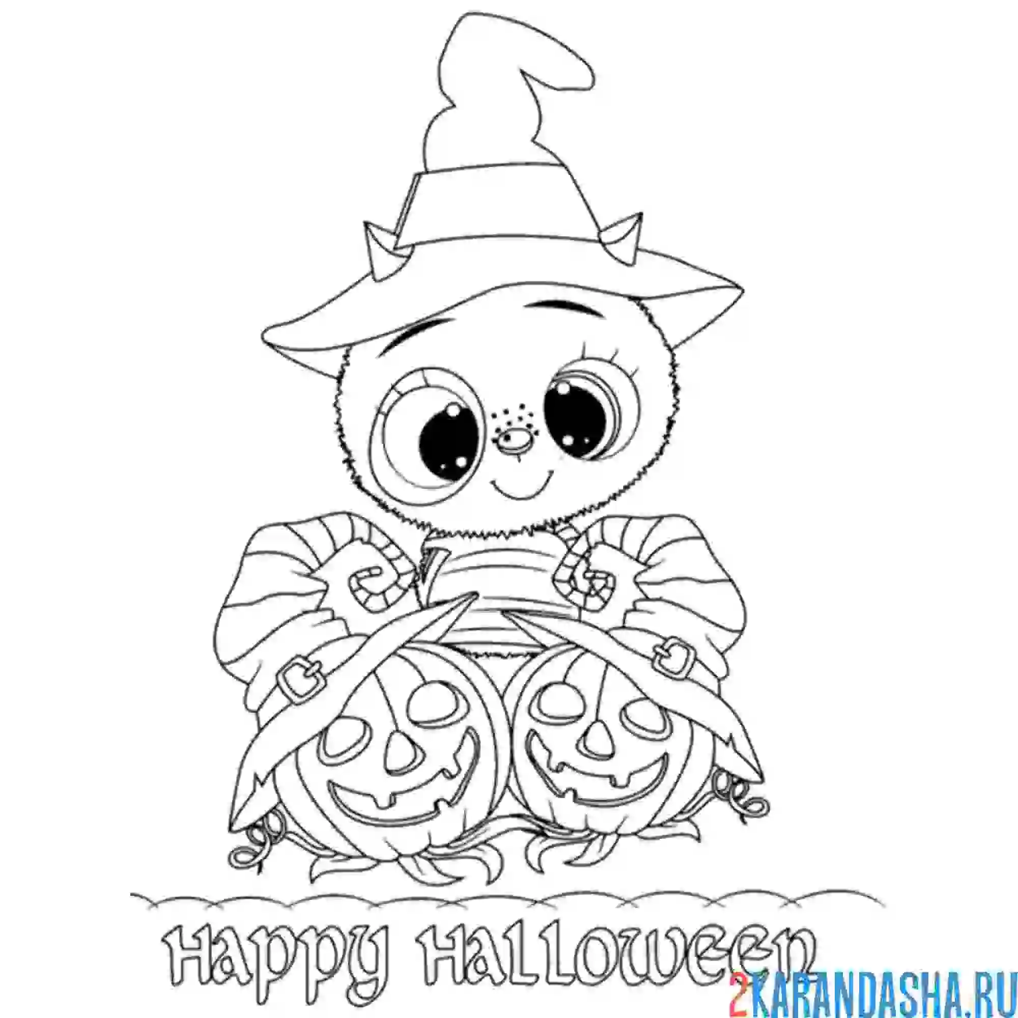 Раскраска котик в шляпе