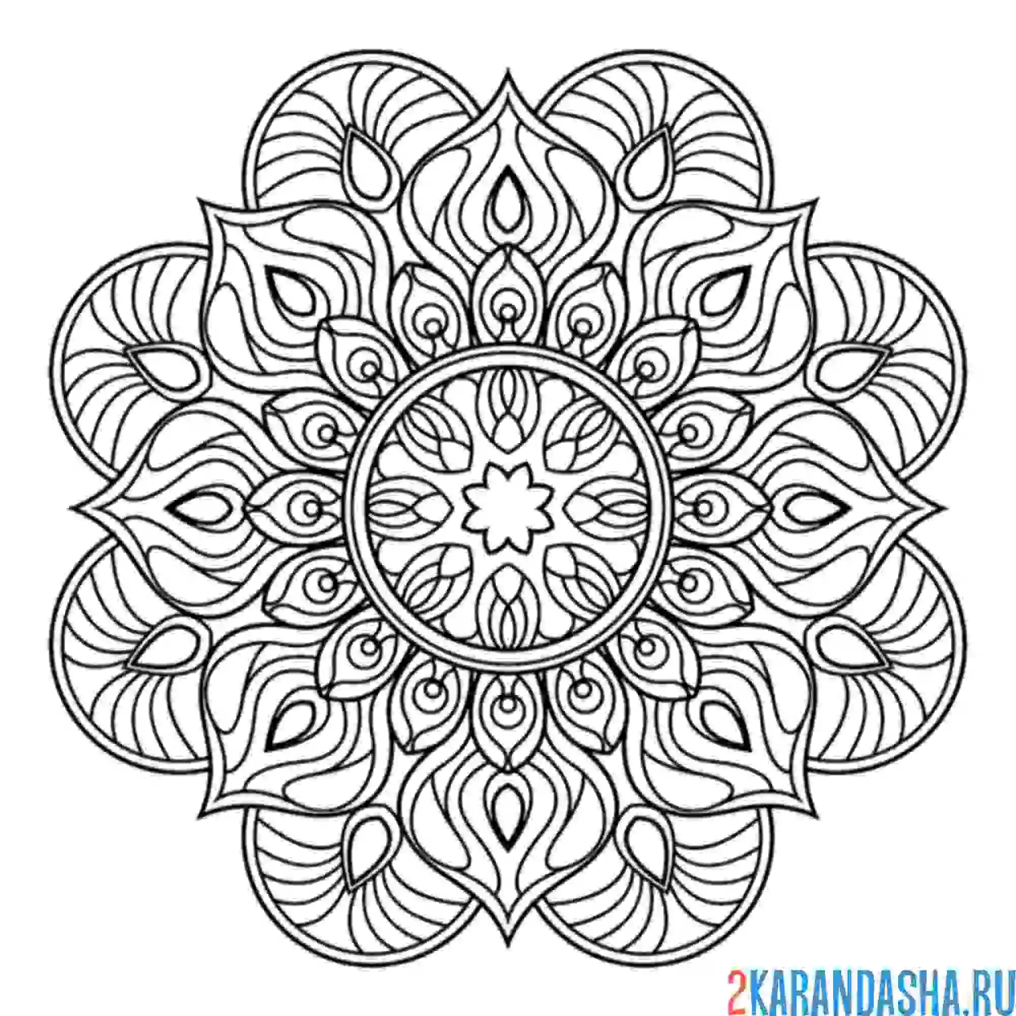 Раскраска мандала огонь