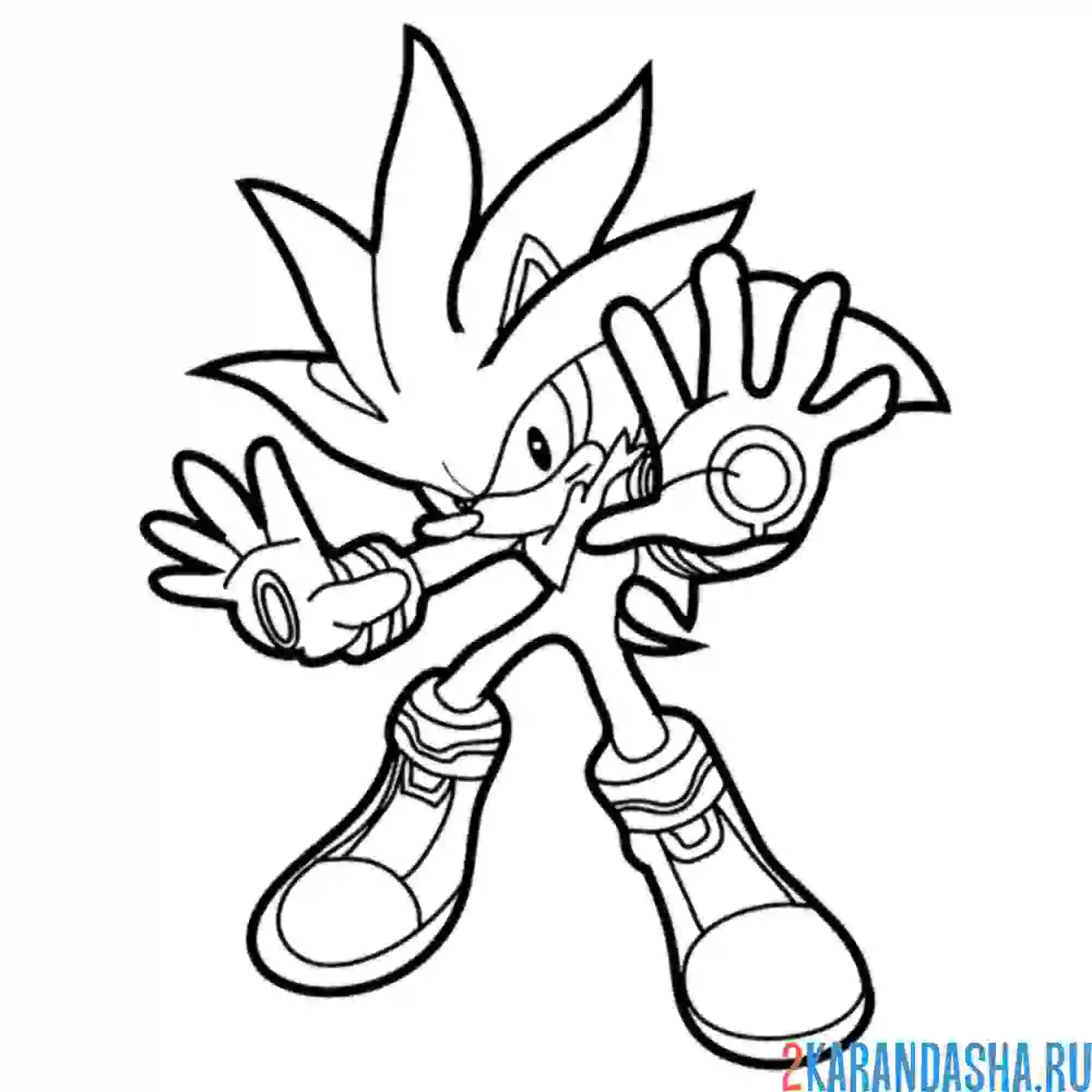 Раскраска соник суперсила