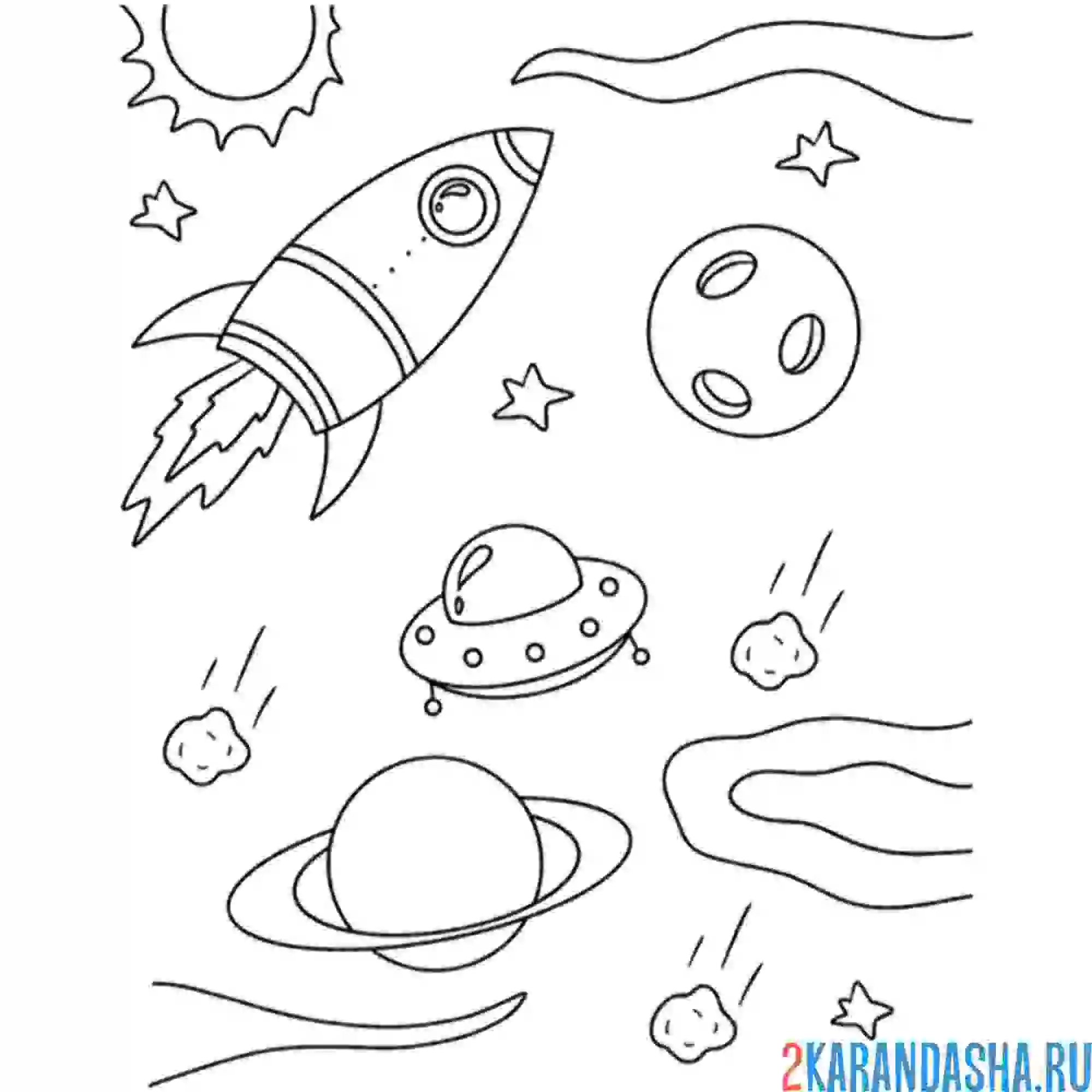 Раскраска луна и другие планеты