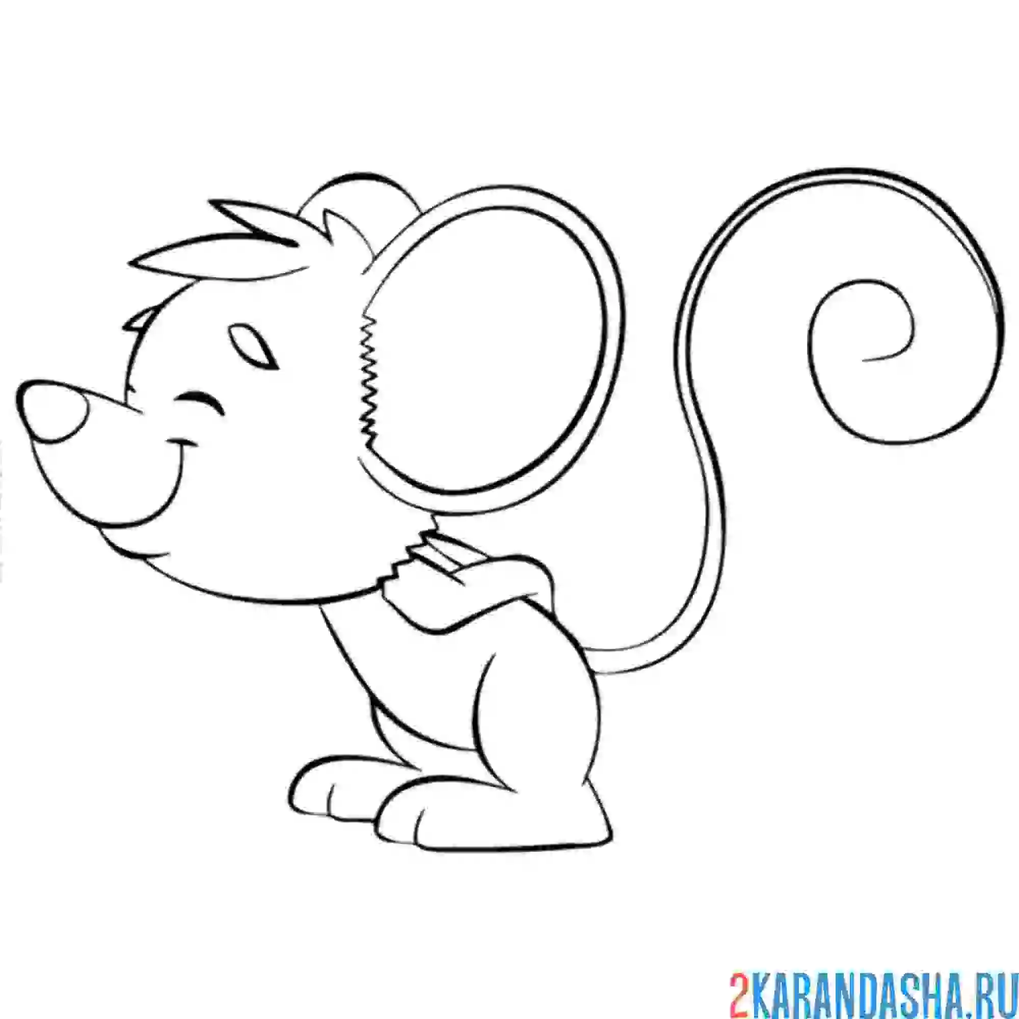 Раскраска мышка милашка