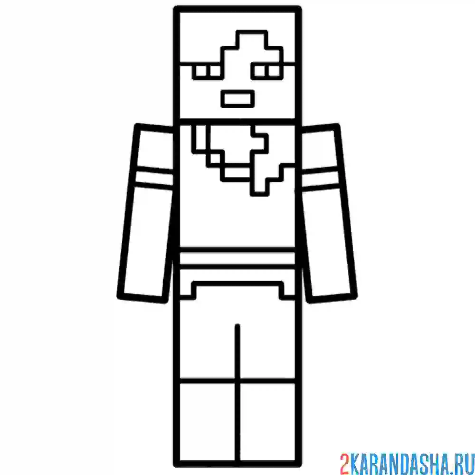 Раскраска алекс майнкрафт простой