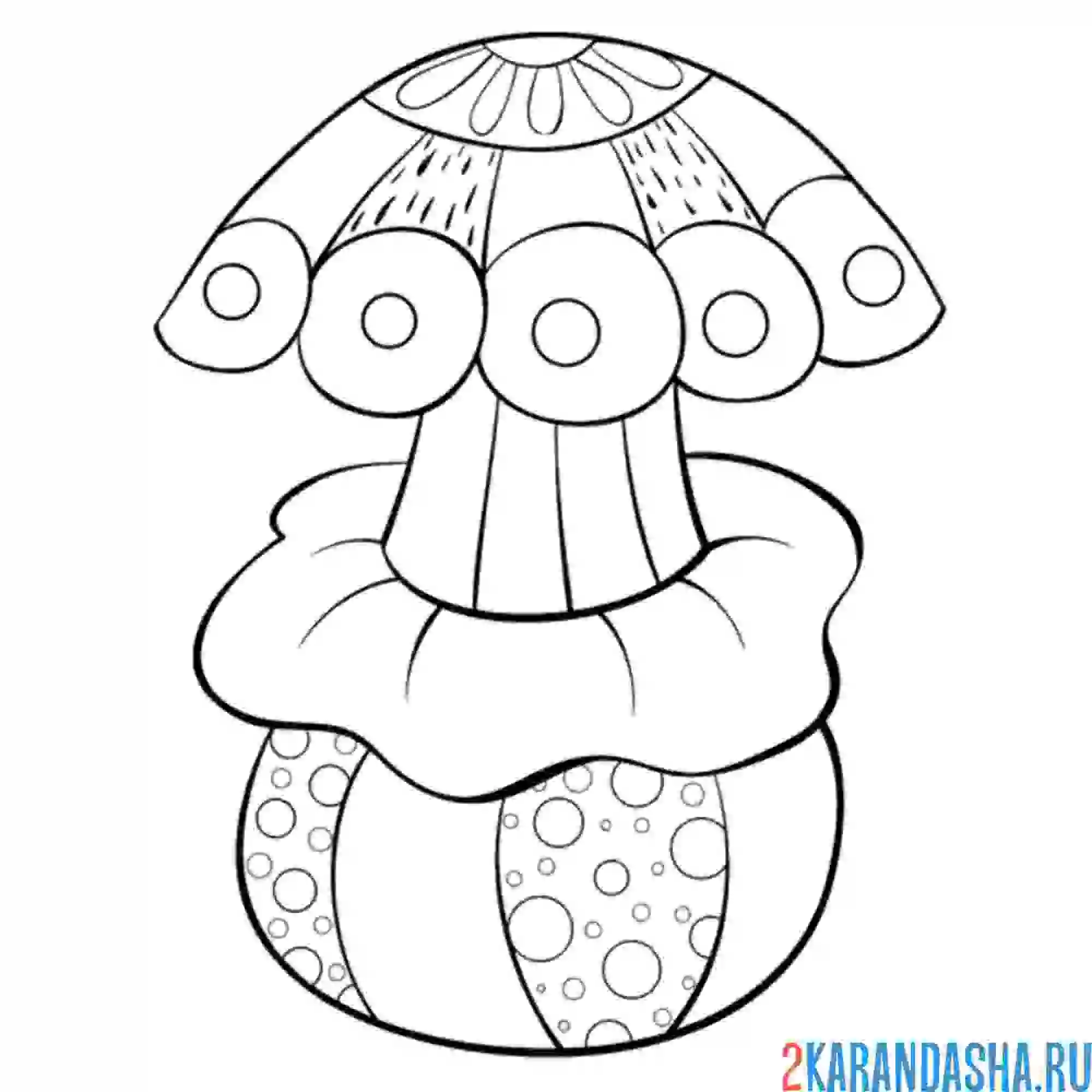 Раскраска антистресс гриб