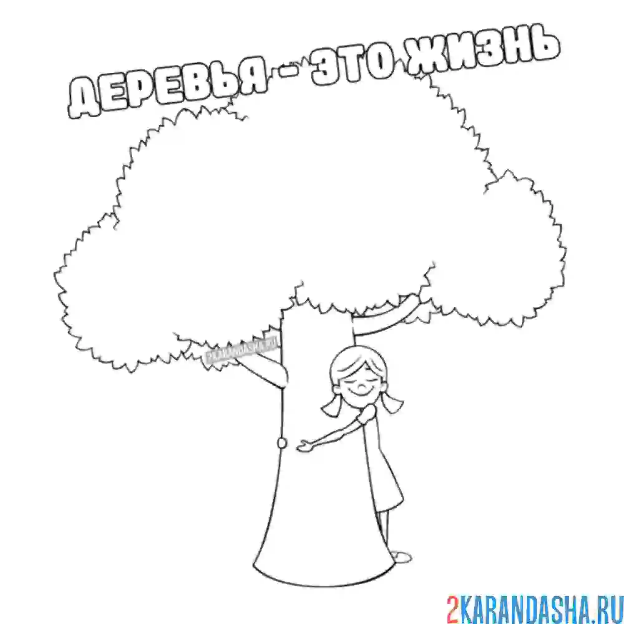 Раскраска берегите деревья