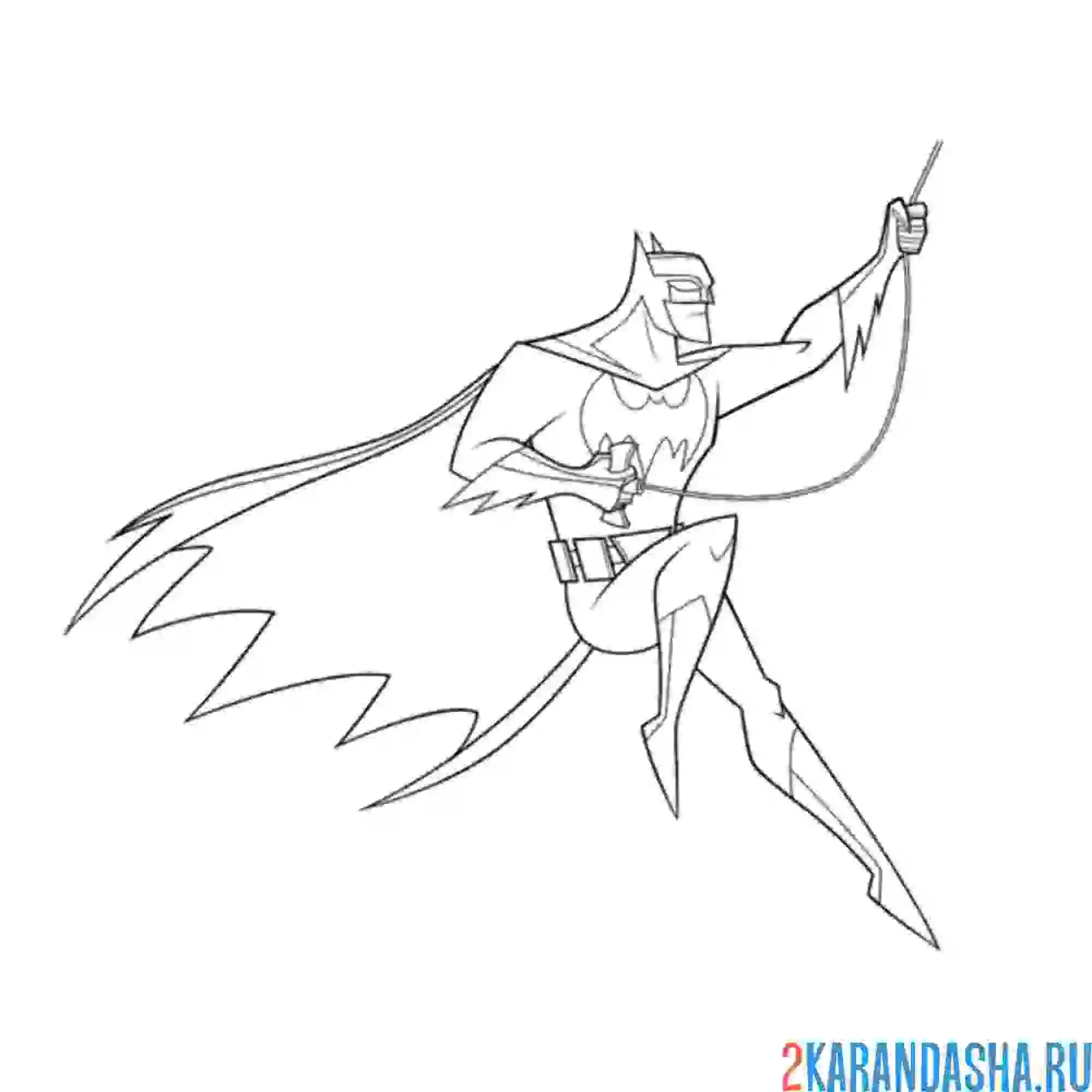 Раскраска бэтмен большие крылья