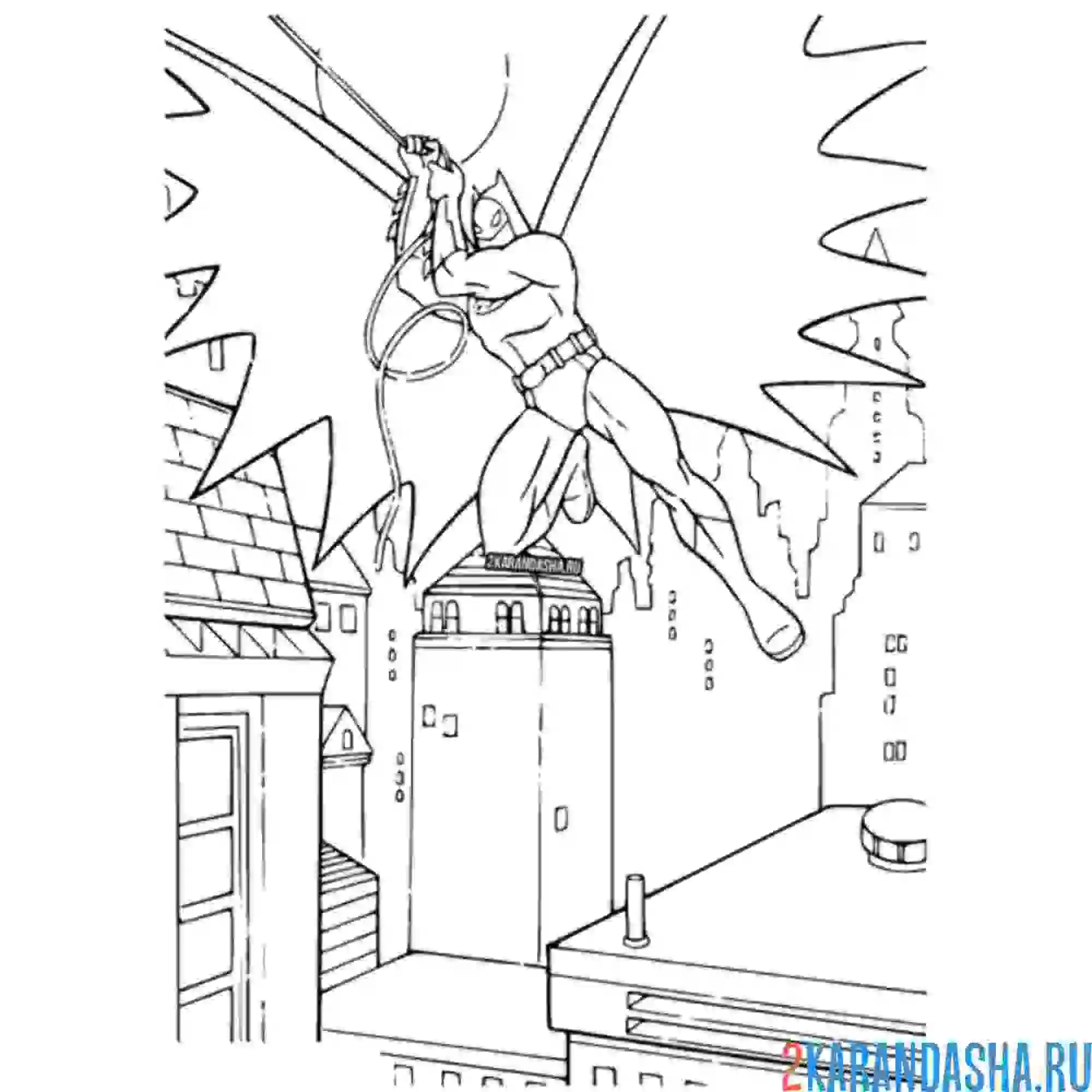 Раскраска бэтмен ночью