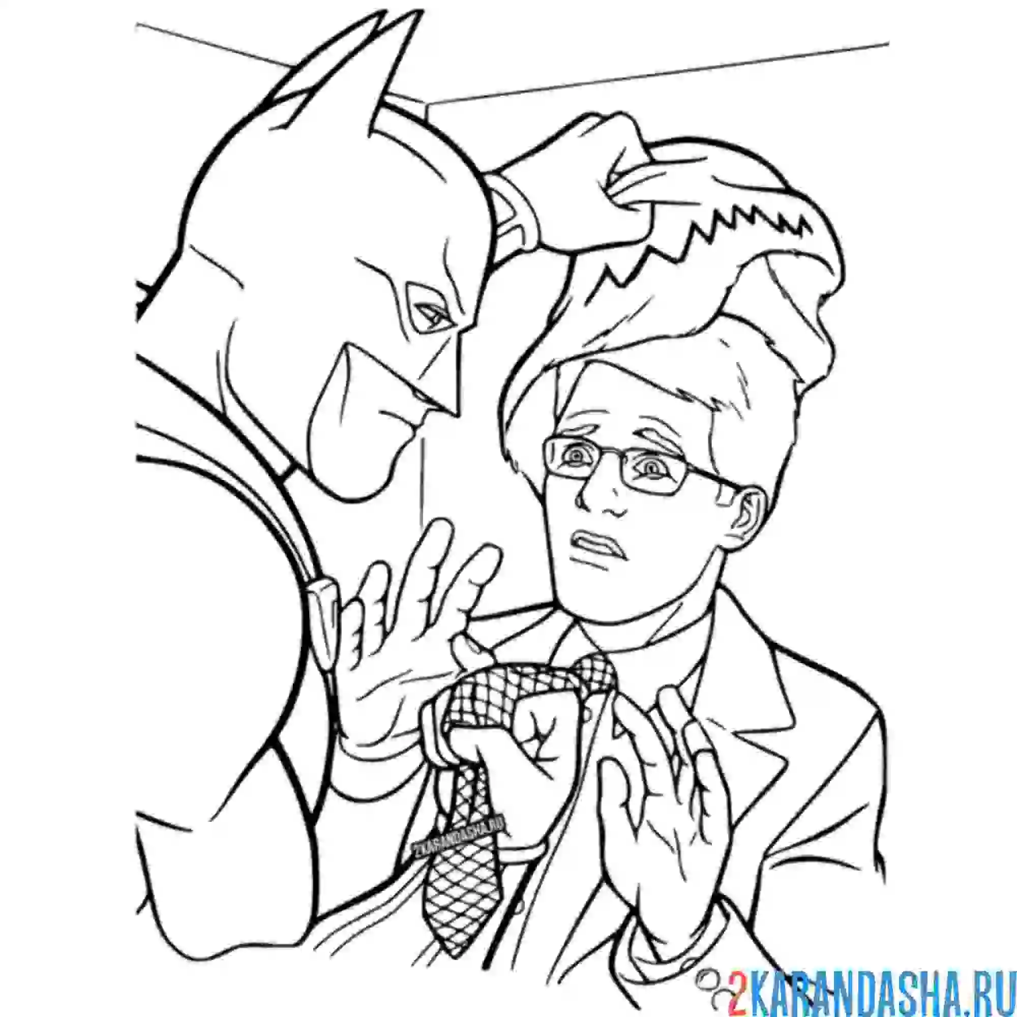 Раскраска бэтмен снял маску