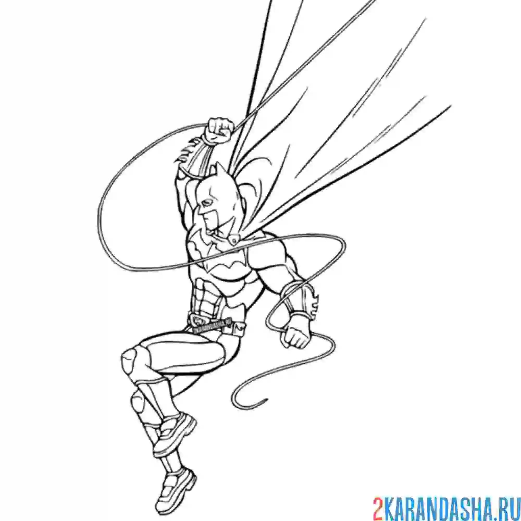 Раскраска бэтмен спускается