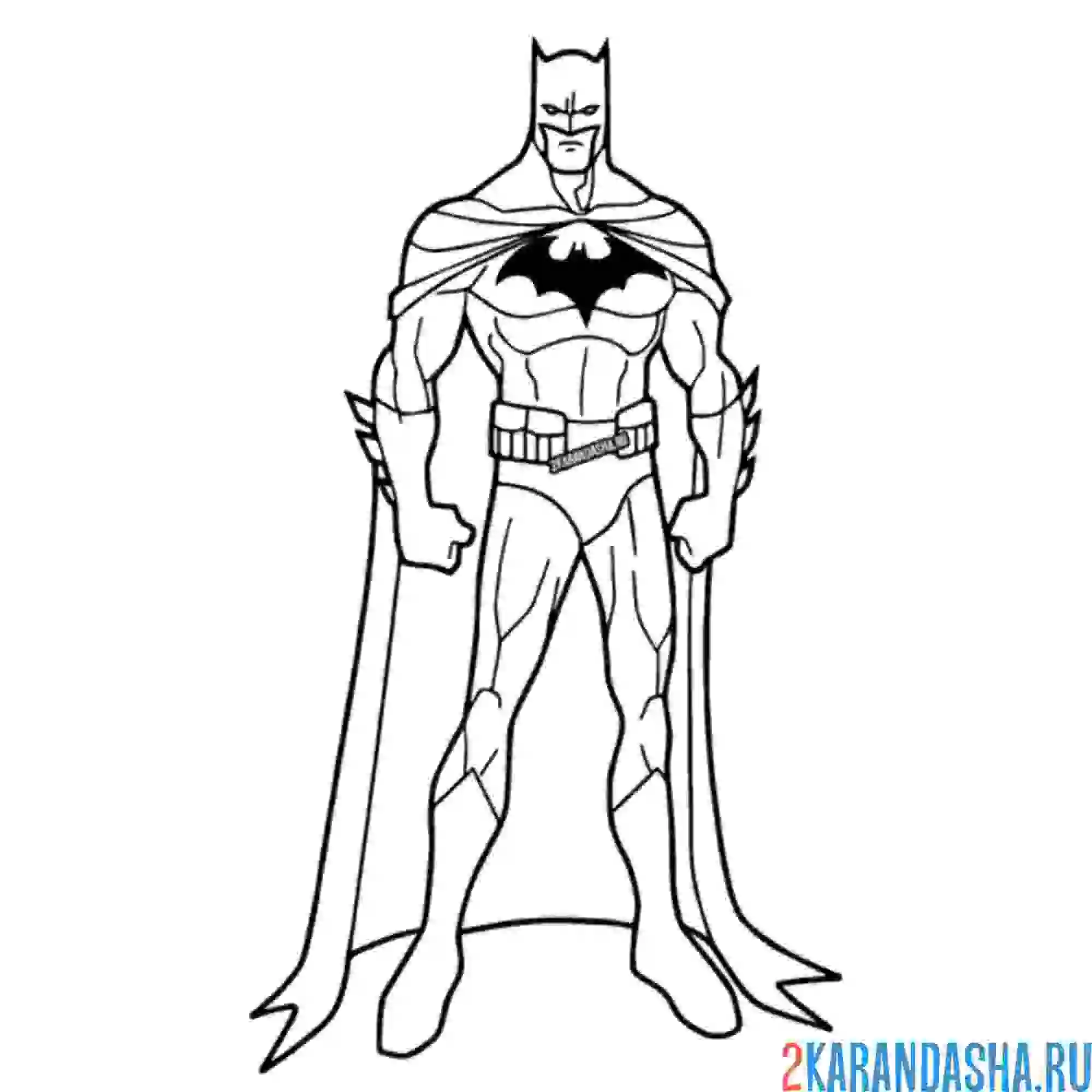 Раскраска бэтмен стоит