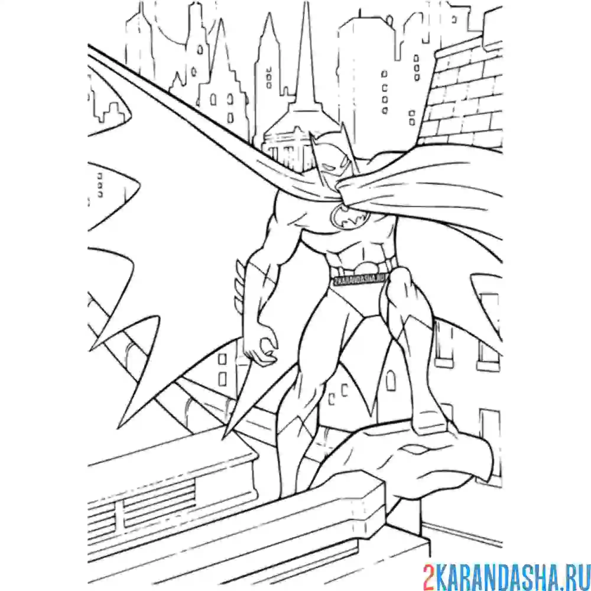 Раскраска бэтмен супергерой