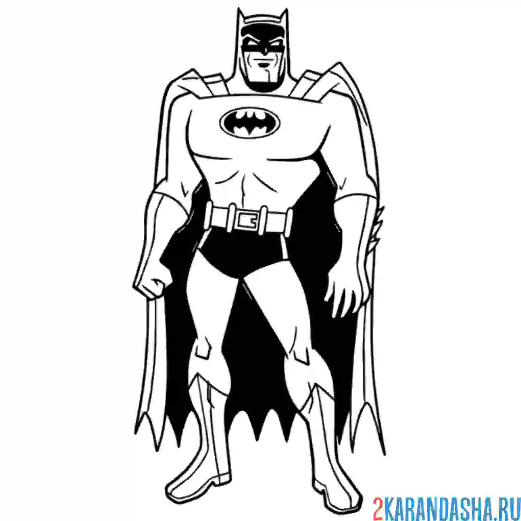 Раскраска бэтмен супергерой сильный