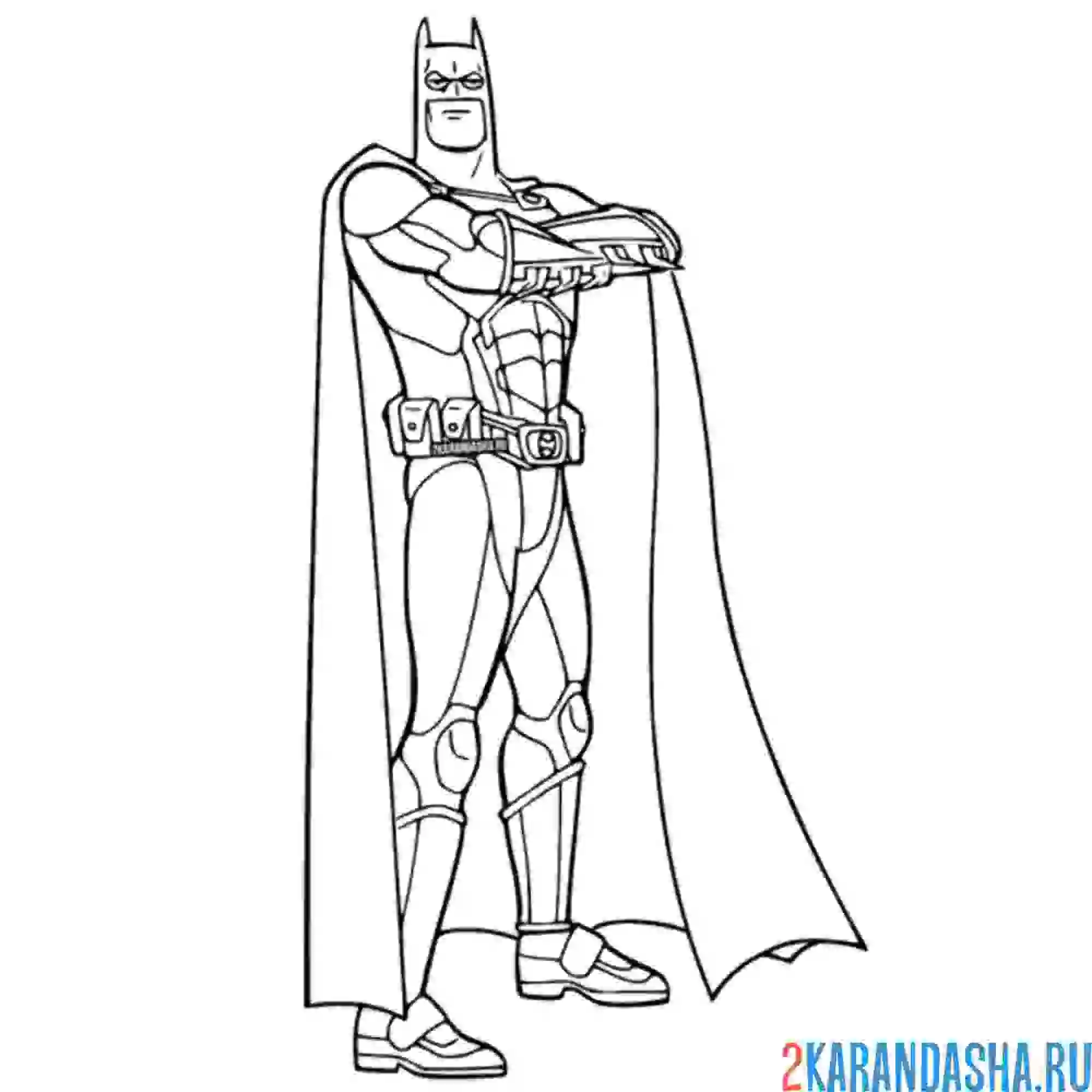 Раскраска бэтмен в полный рост