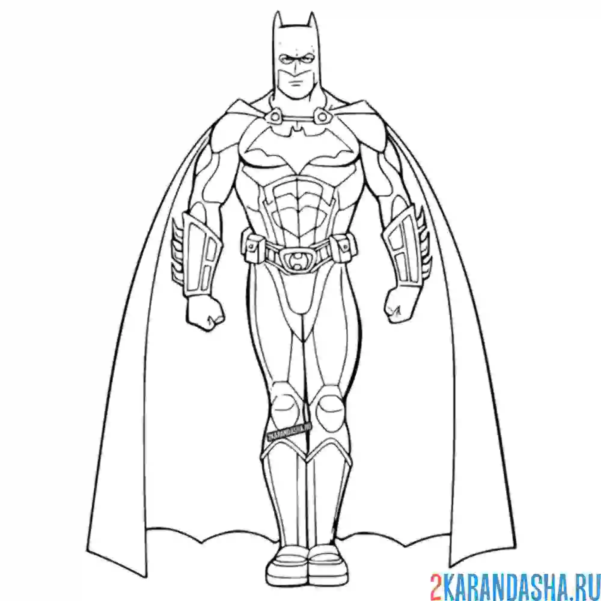 Раскраска бэтмен в стойке