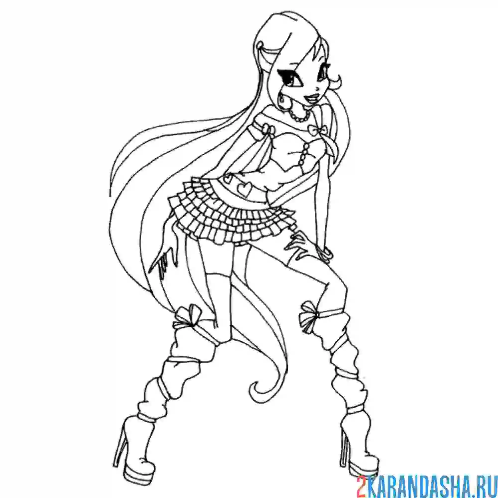 Раскраска блум в сапогах