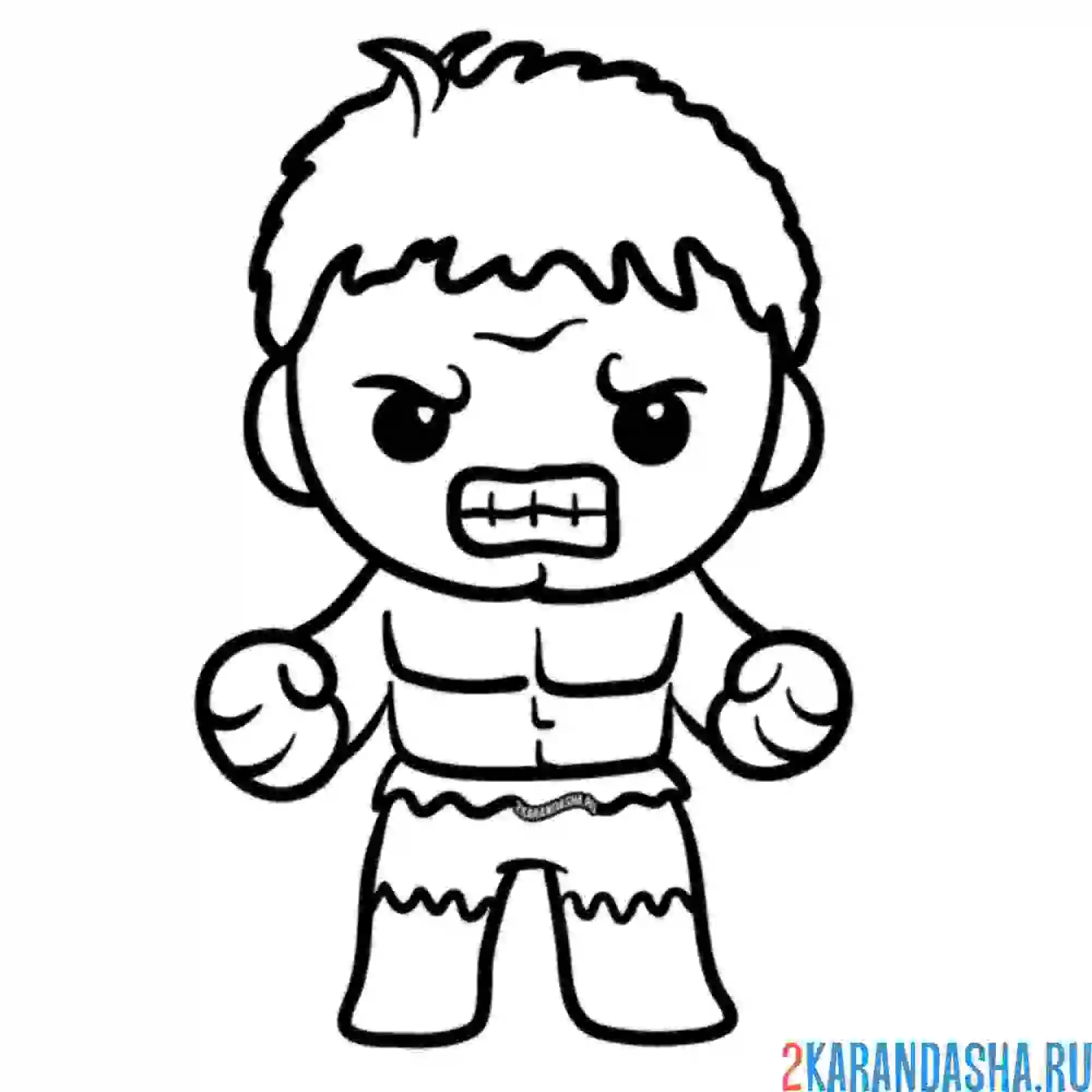 Раскраска человечек халк