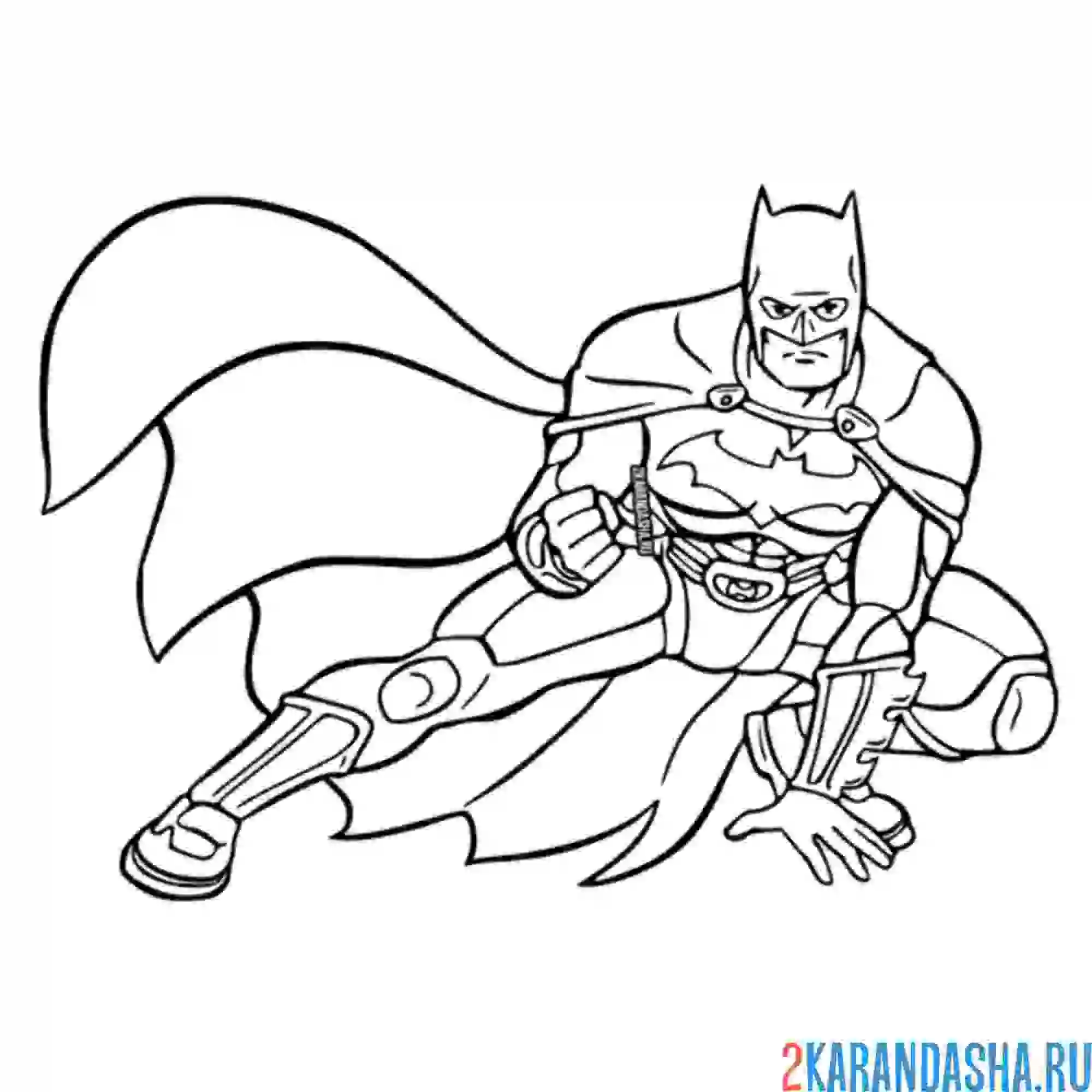 Раскраска человек бэтмен вышел на спасение мира