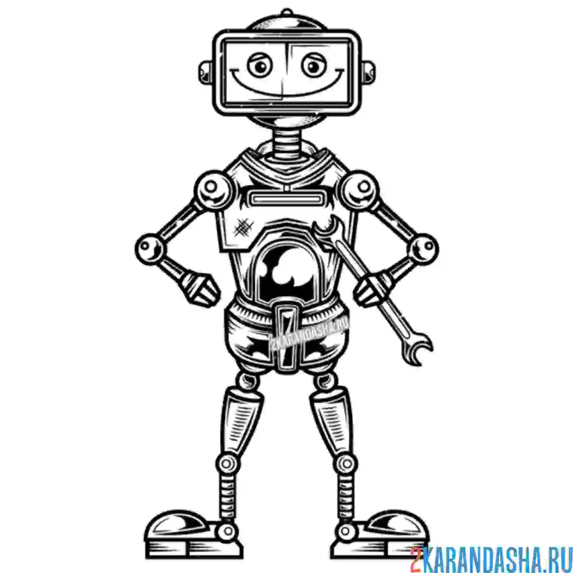 Раскраска человек робот
