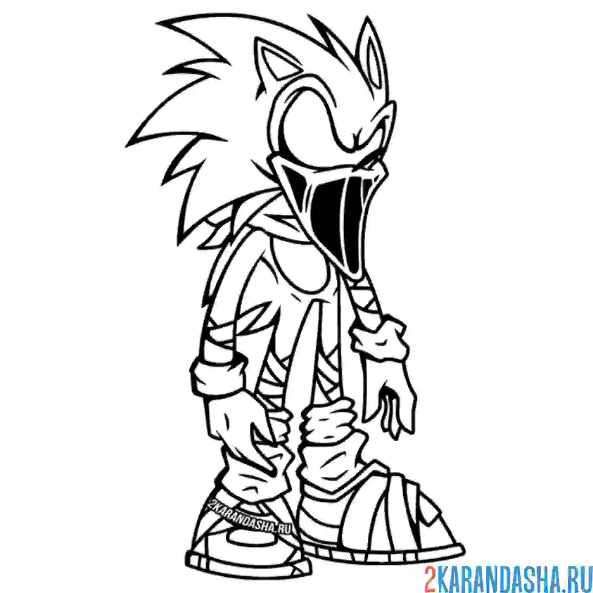 Раскраска corrupted sonic соник