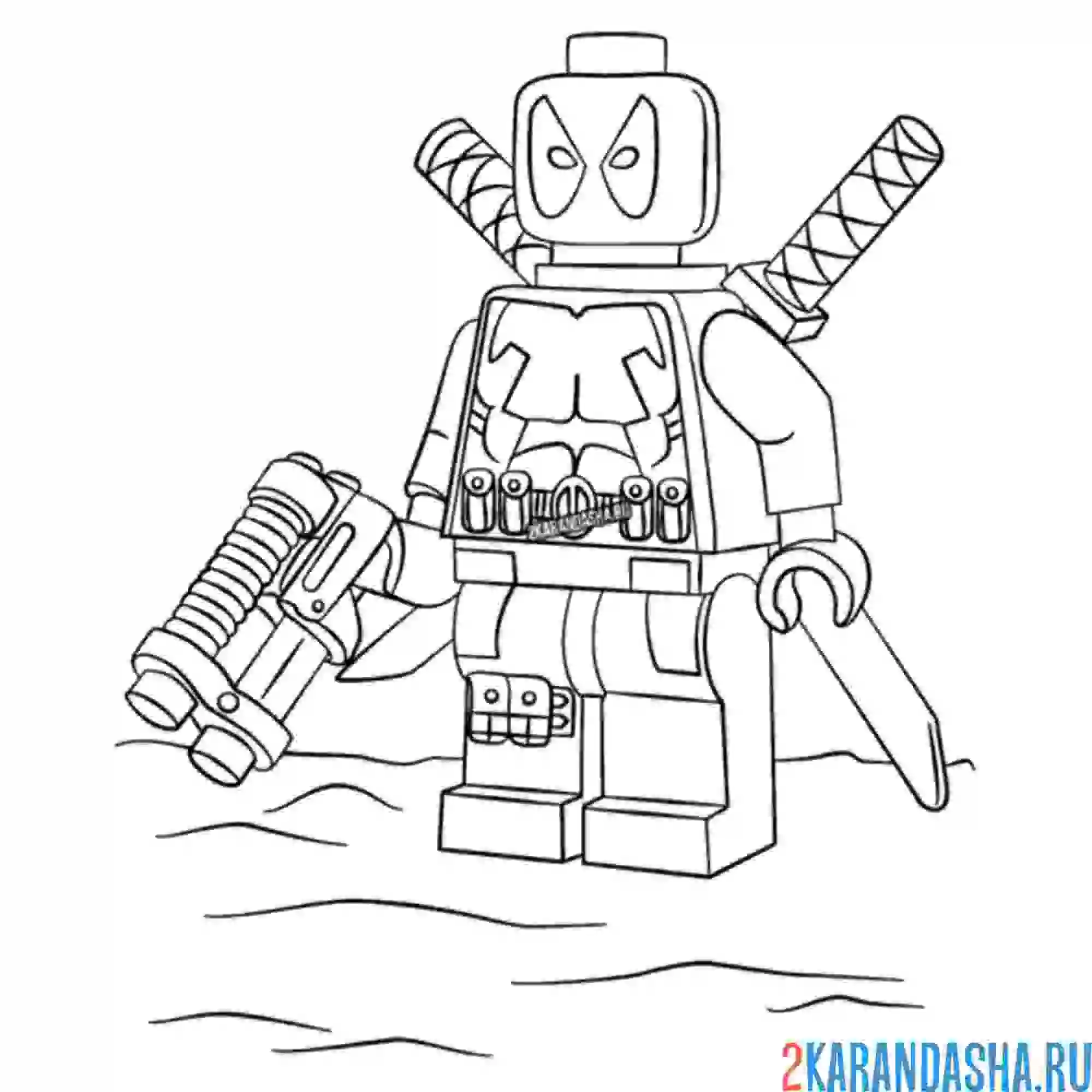 Раскраска дэдпул крутой