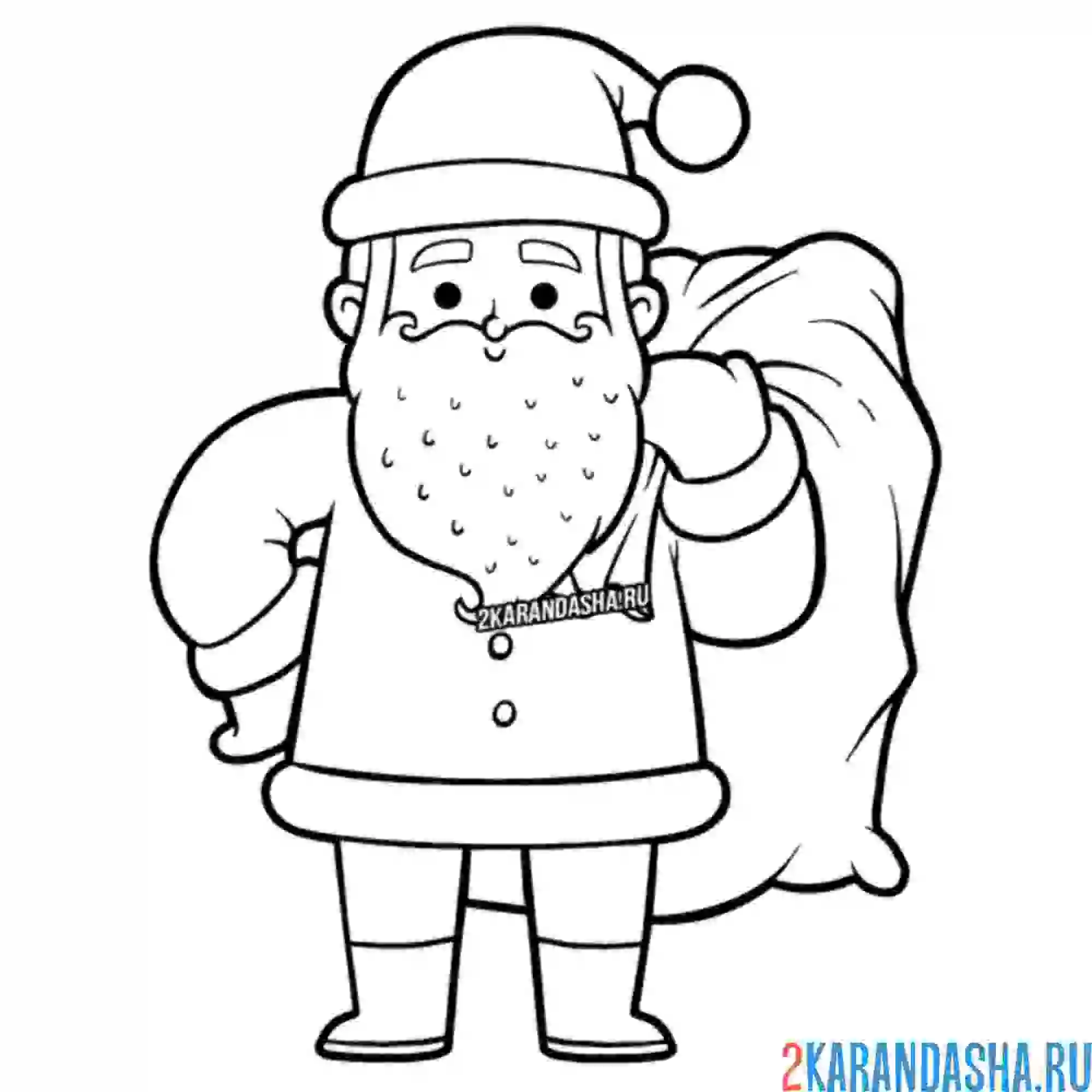 Раскраска дедушка мороз (санта клаус)