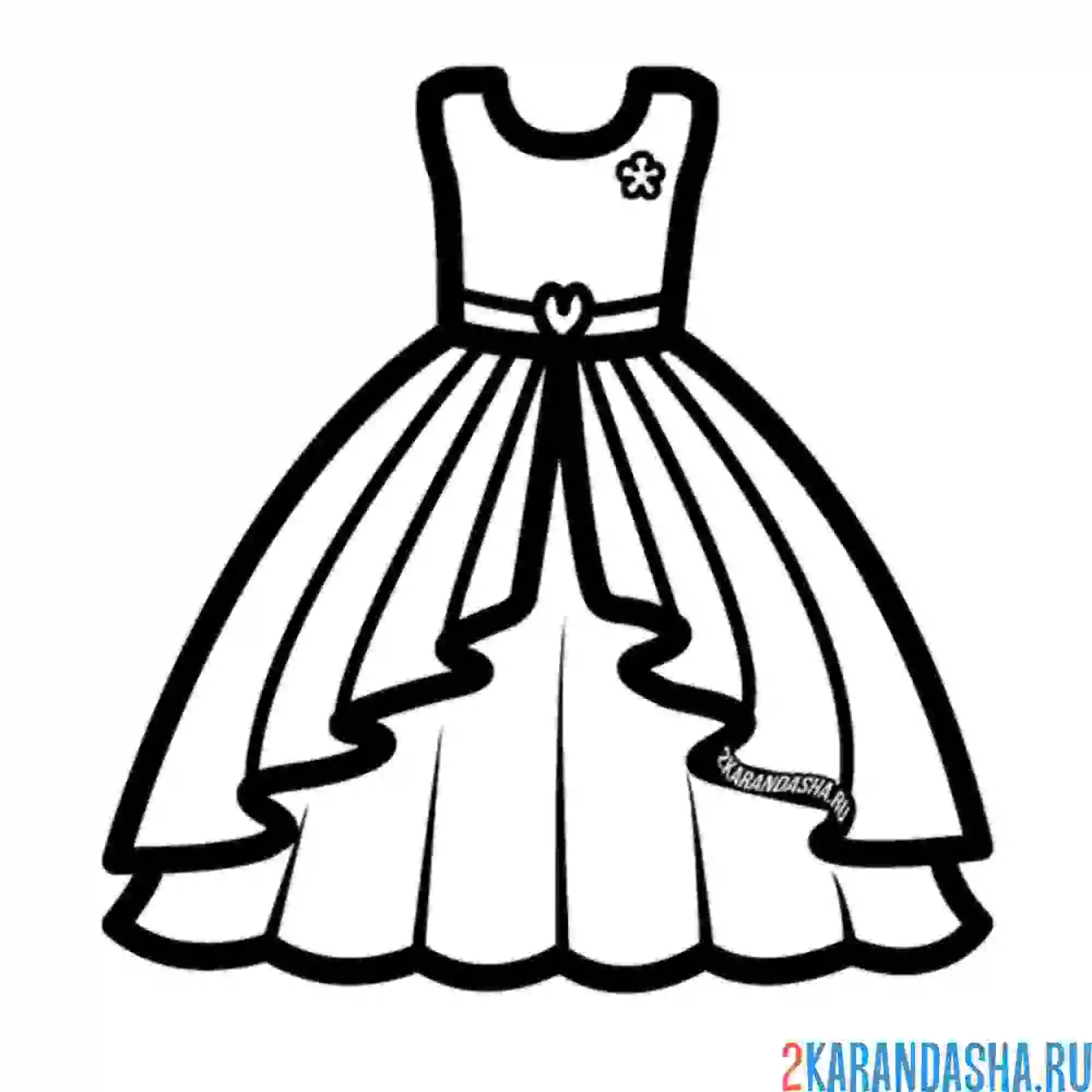 Раскраска детское платье