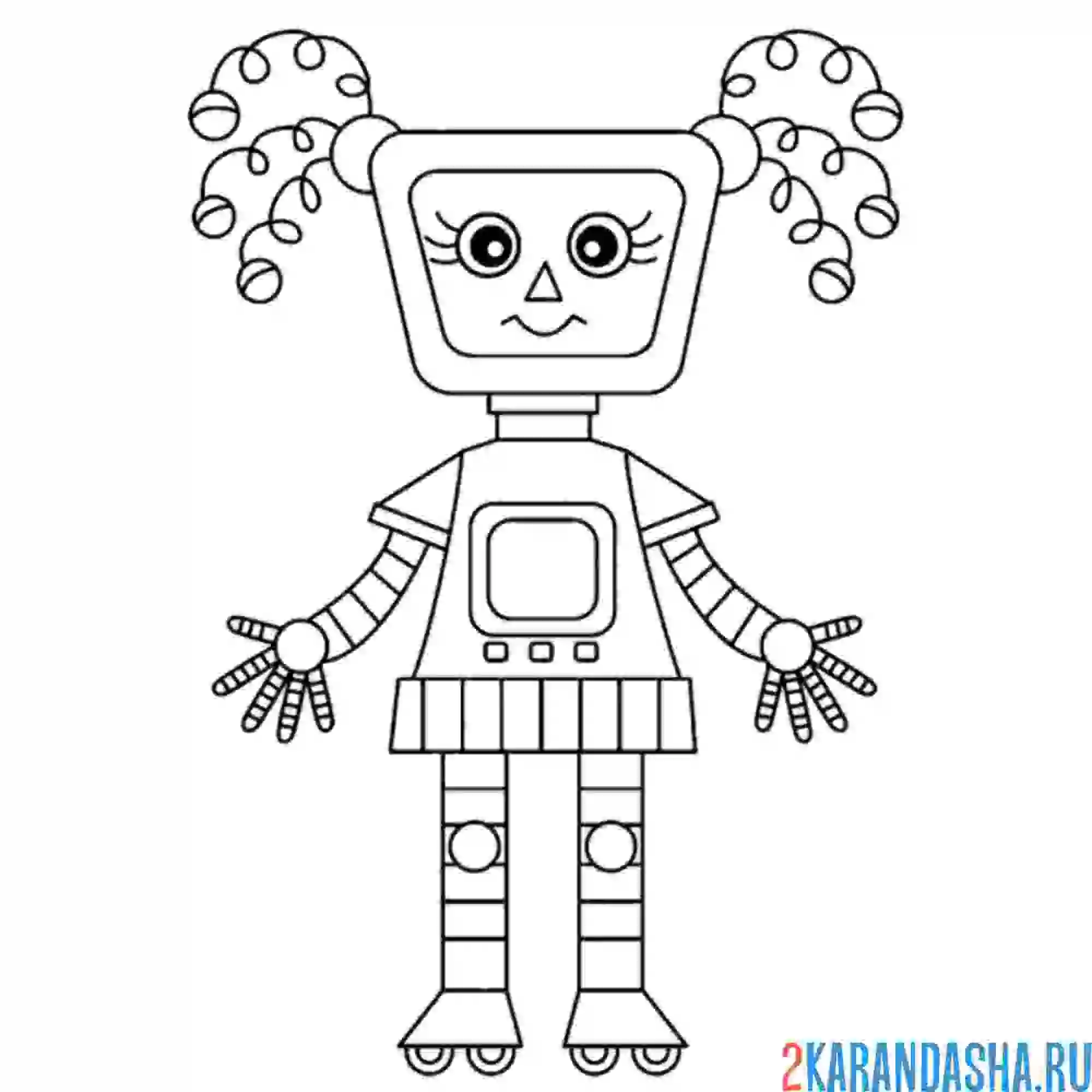 Раскраска девочка робот