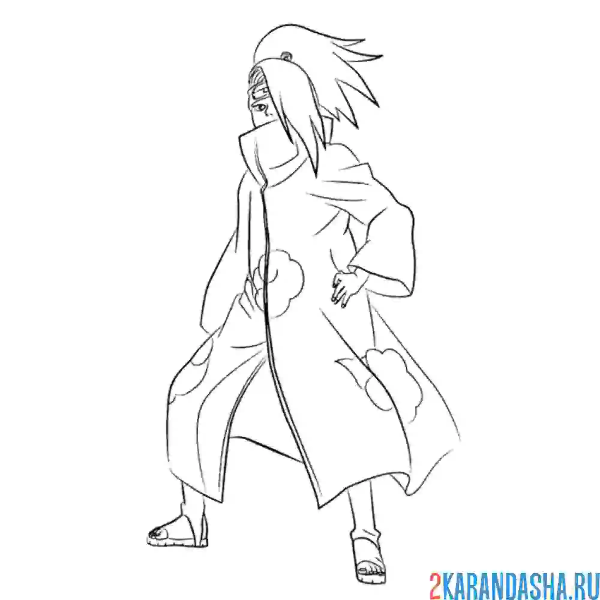 Раскраска дэйдара в полный рост