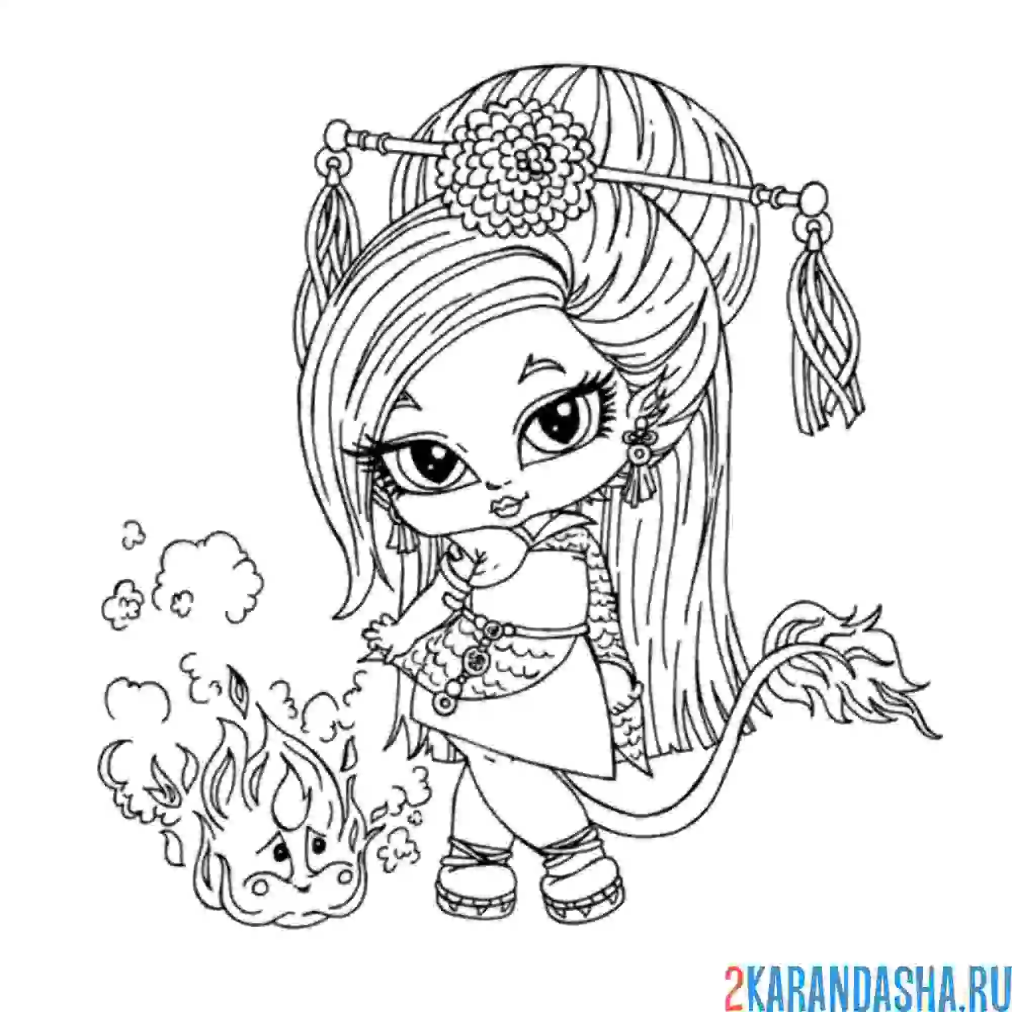 Раскраска монстр хай дженифер лонг рисунок