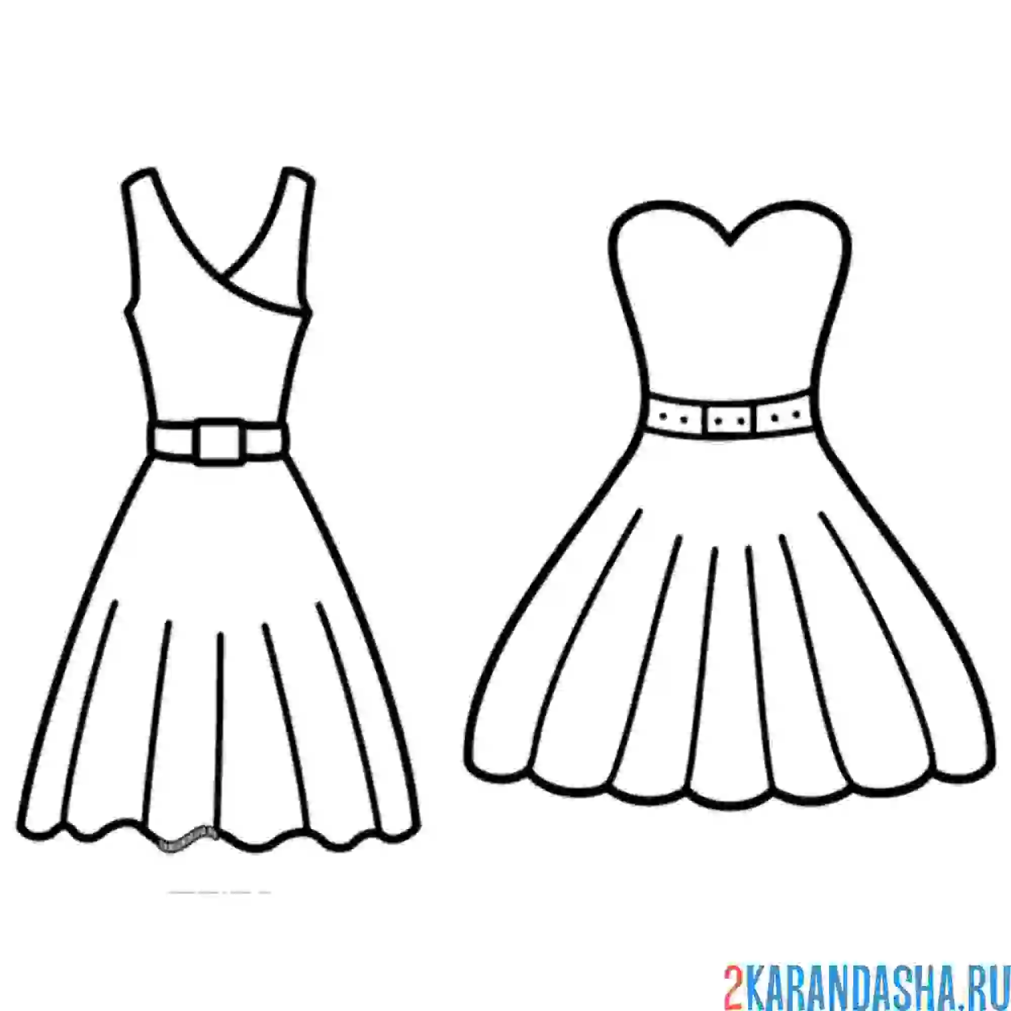 Раскраска два летних платья