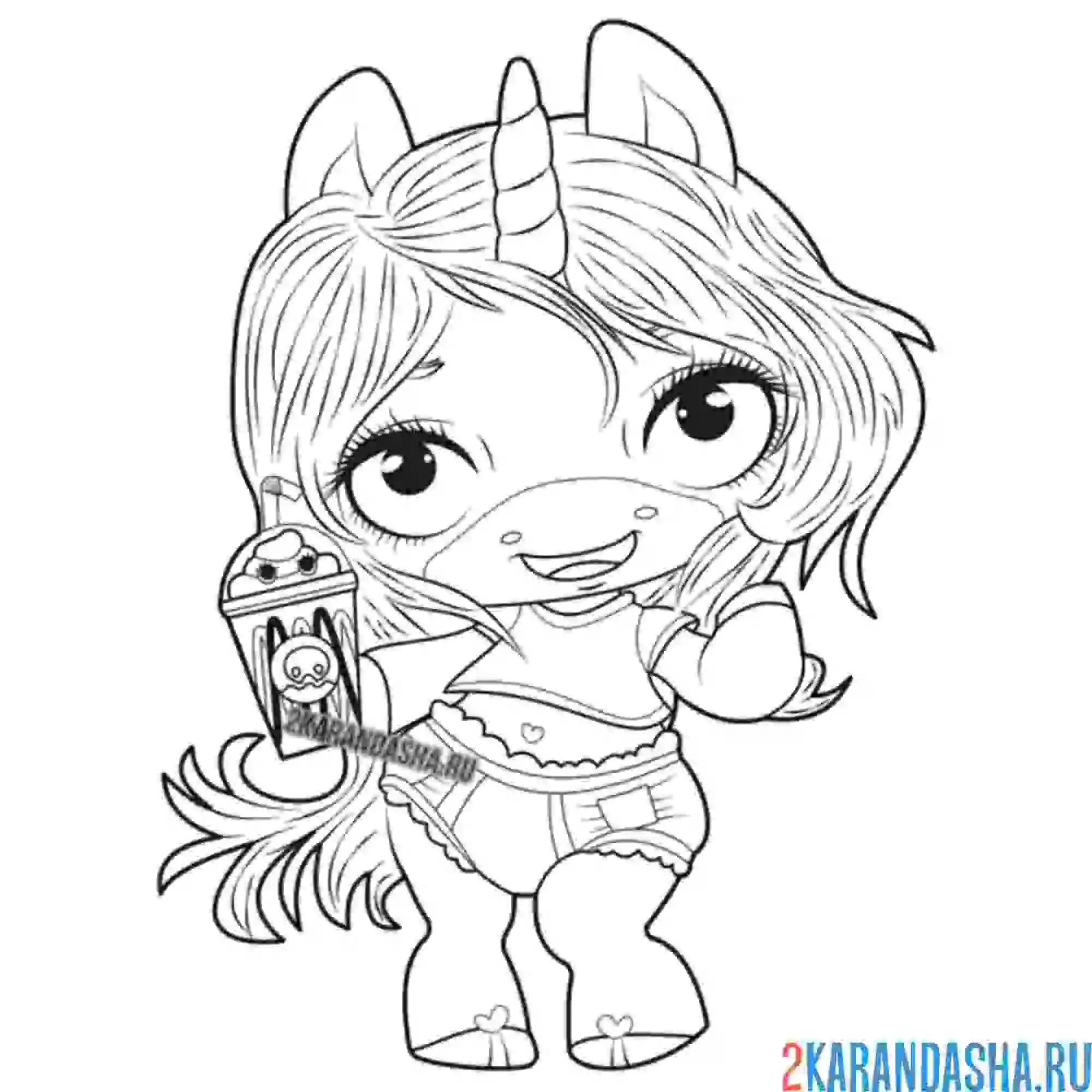 Раскраска единорог пупси слайм лол любимица dazzle darling
