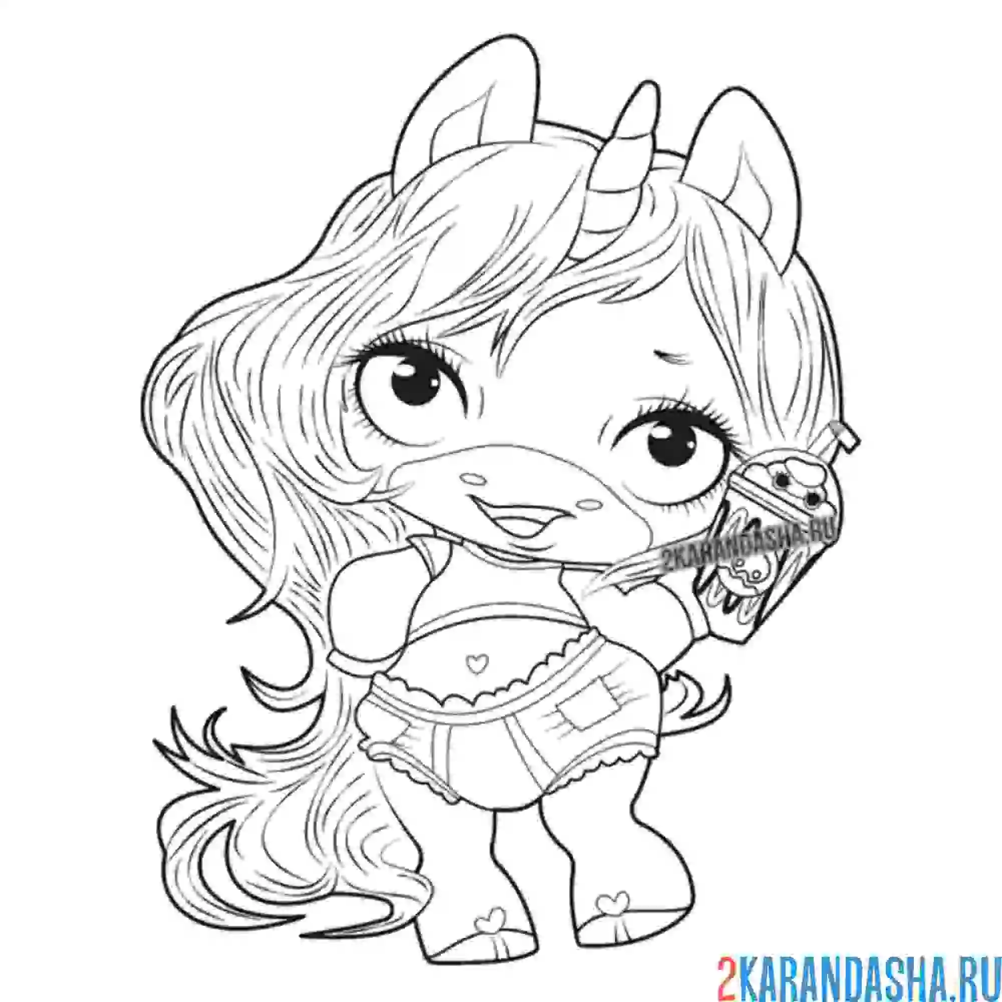 Раскраска единорог пупси слайм лол звездочка упси