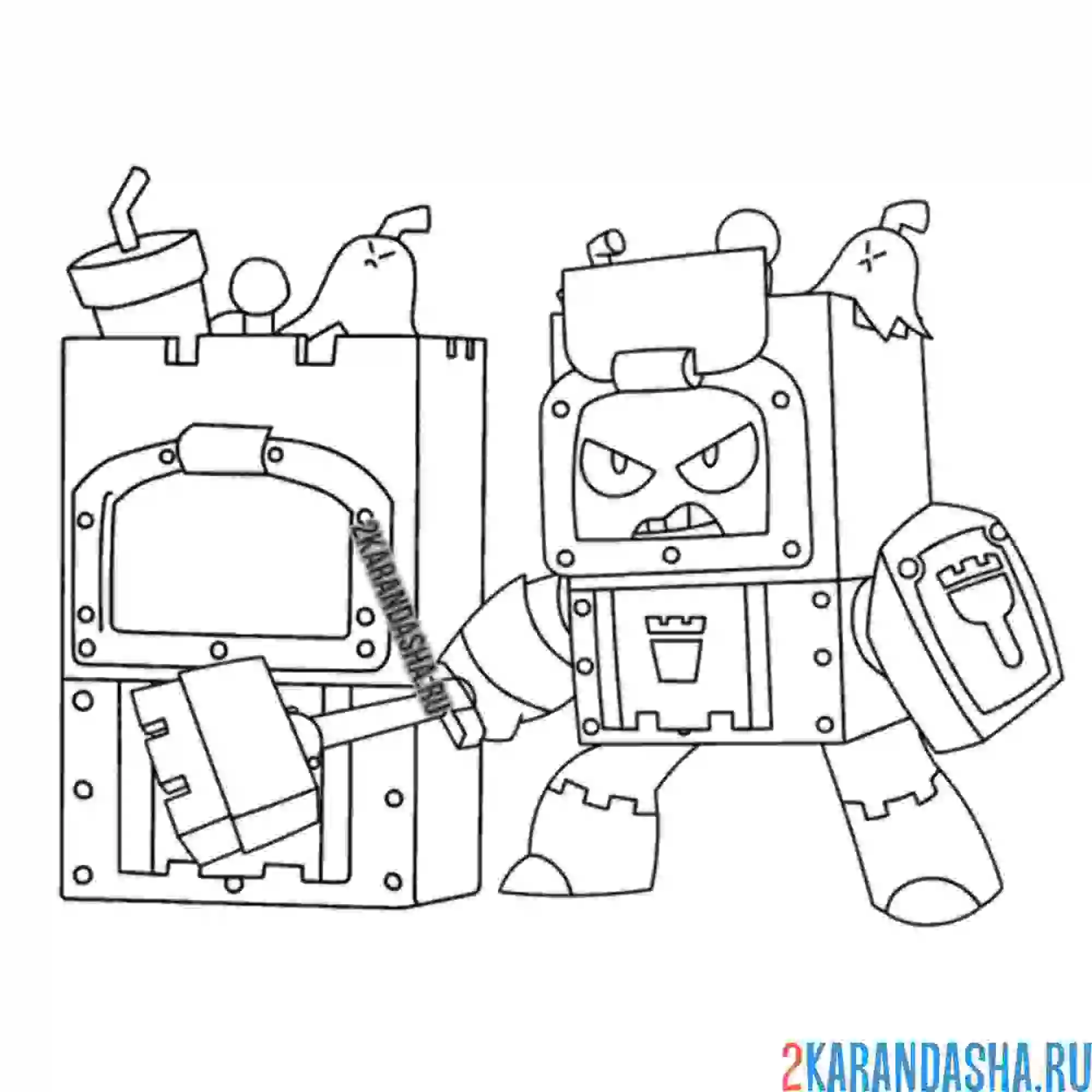 Раскраска эш мусорный с метлой