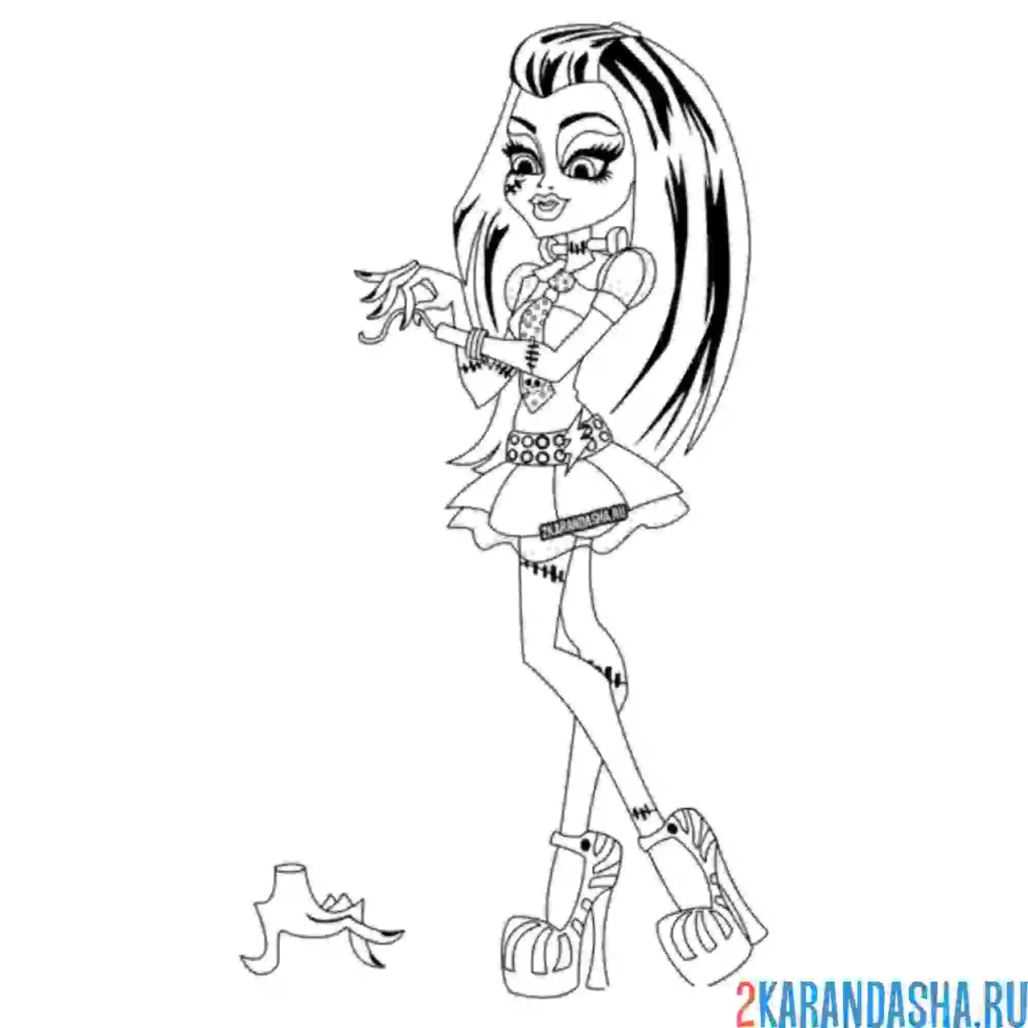 Раскраска монстр хай фрэнки штейн без руки