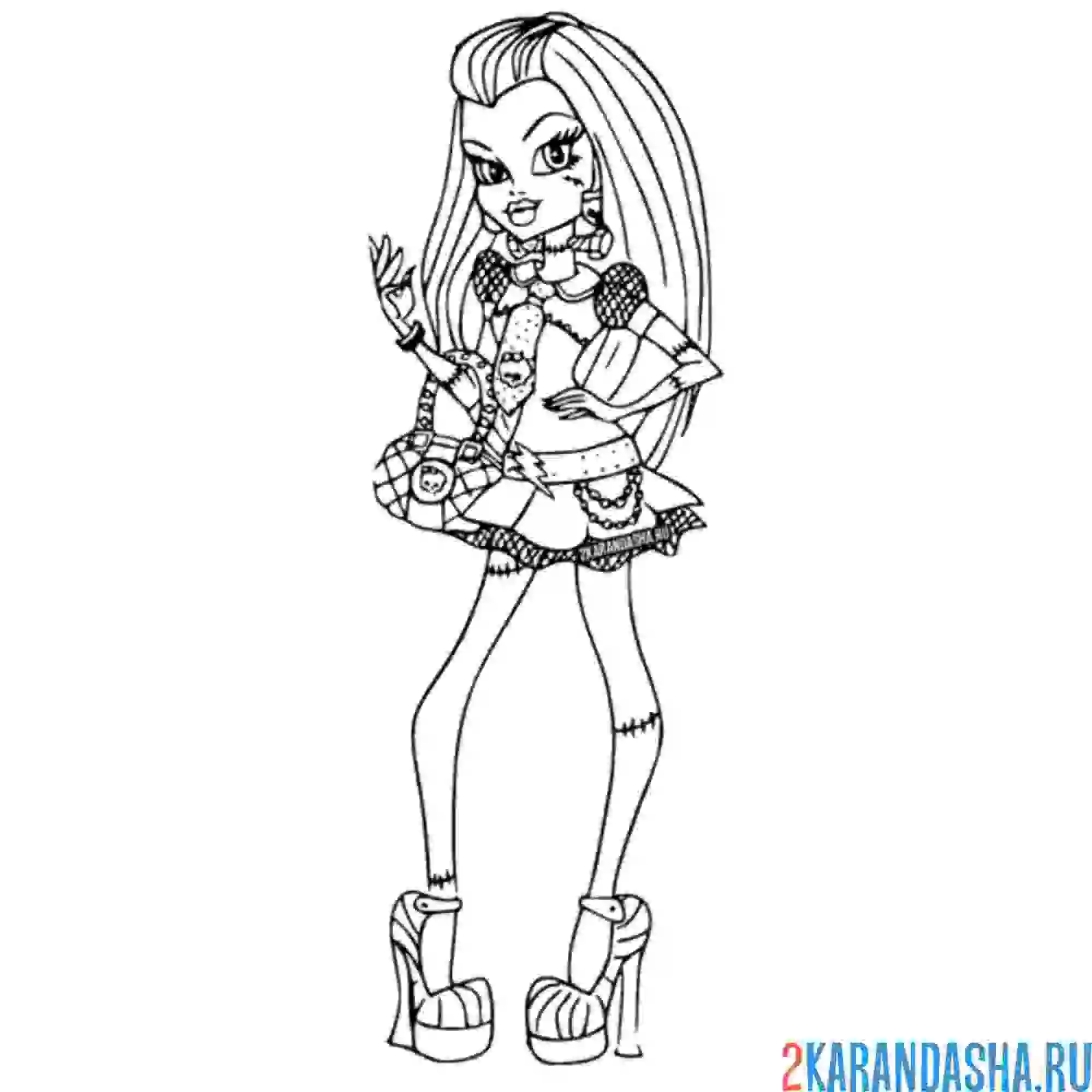 Раскраска монстр хай фрэнки штейн модница