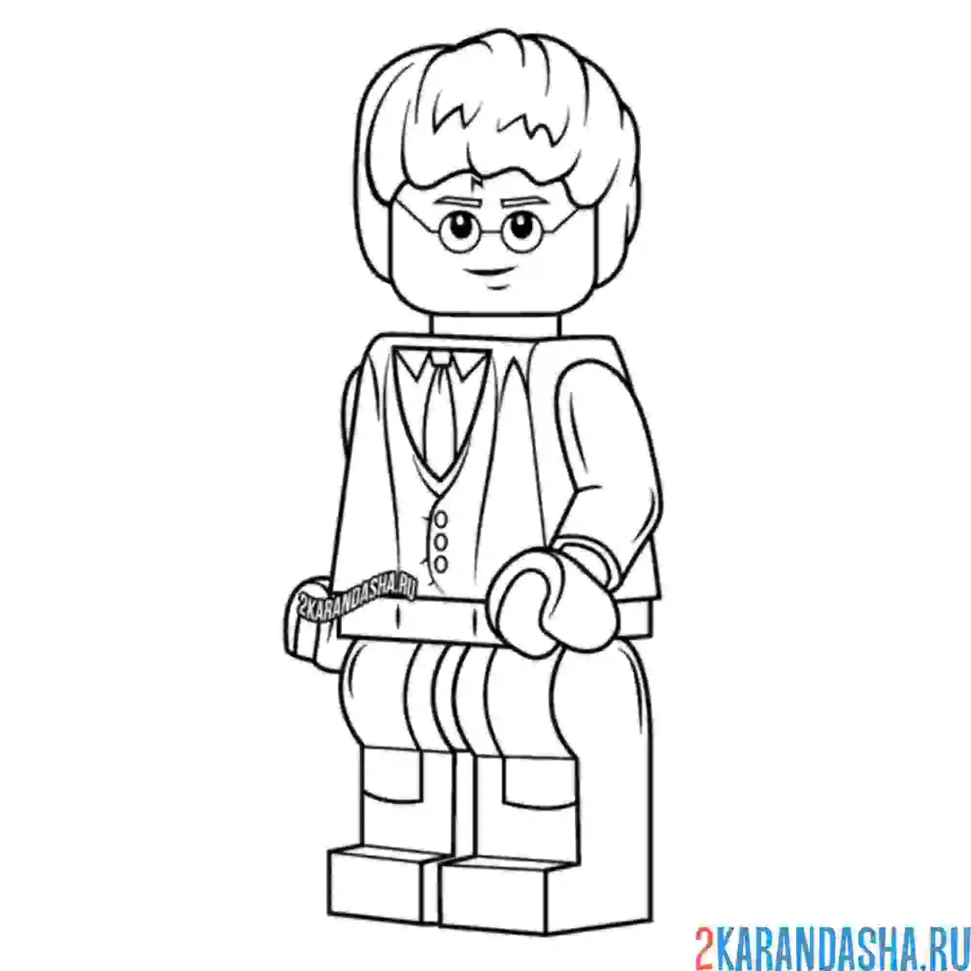 Раскраска гарри поттер фигурка лего