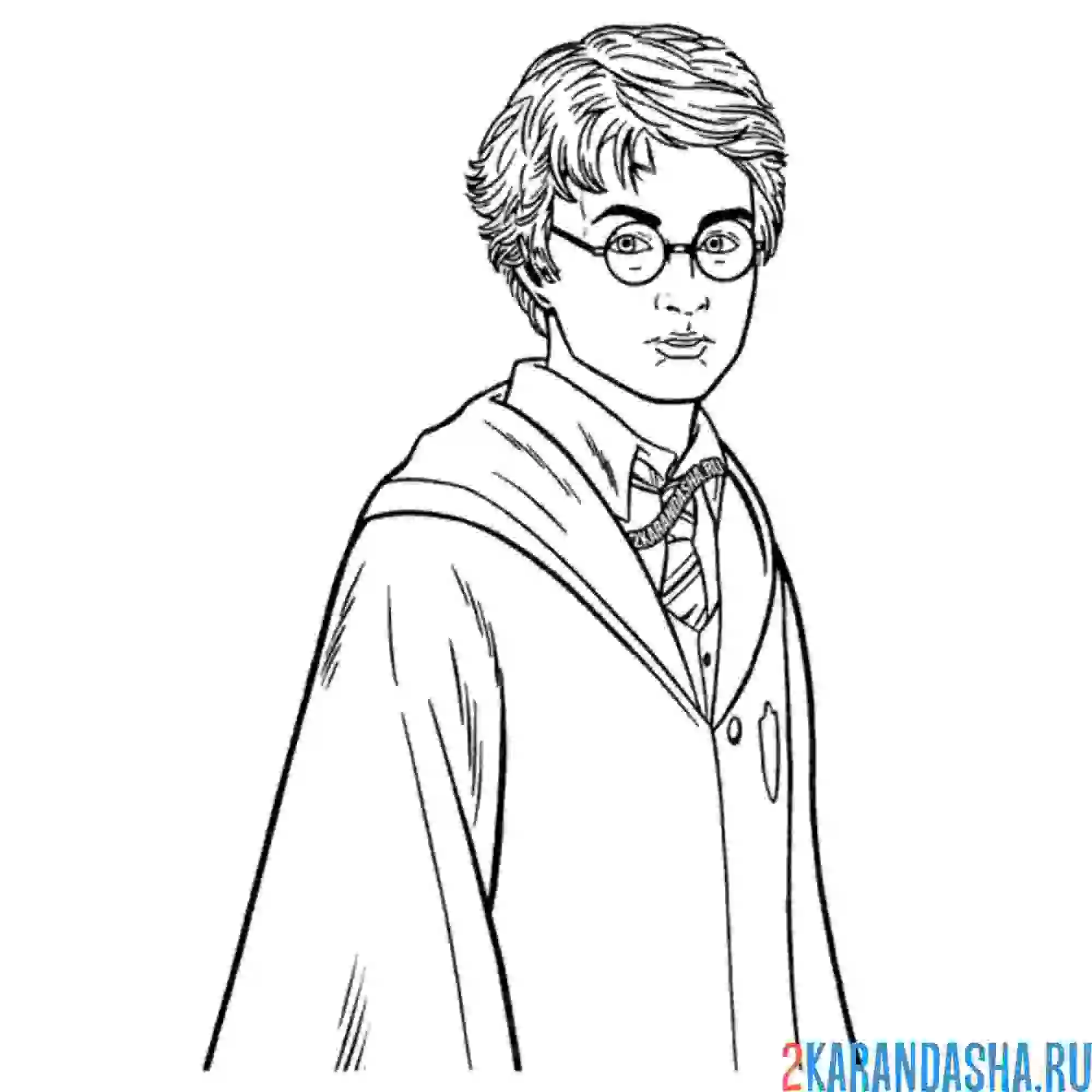 Раскраска гарри поттер в мантии