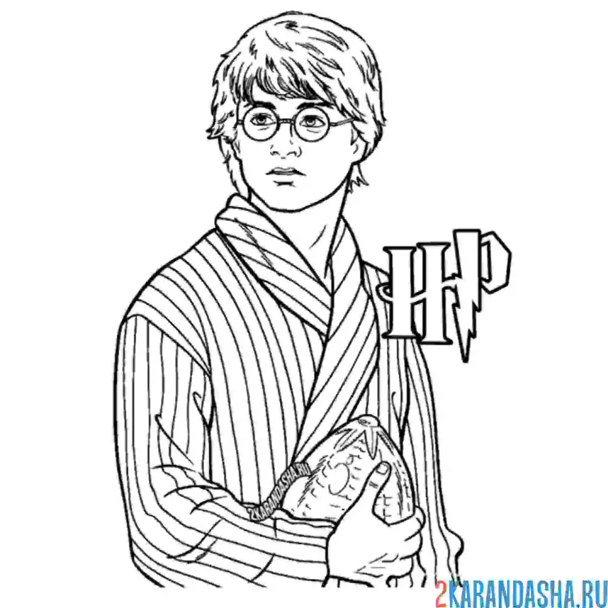 Раскраска гарри поттер в рубашке