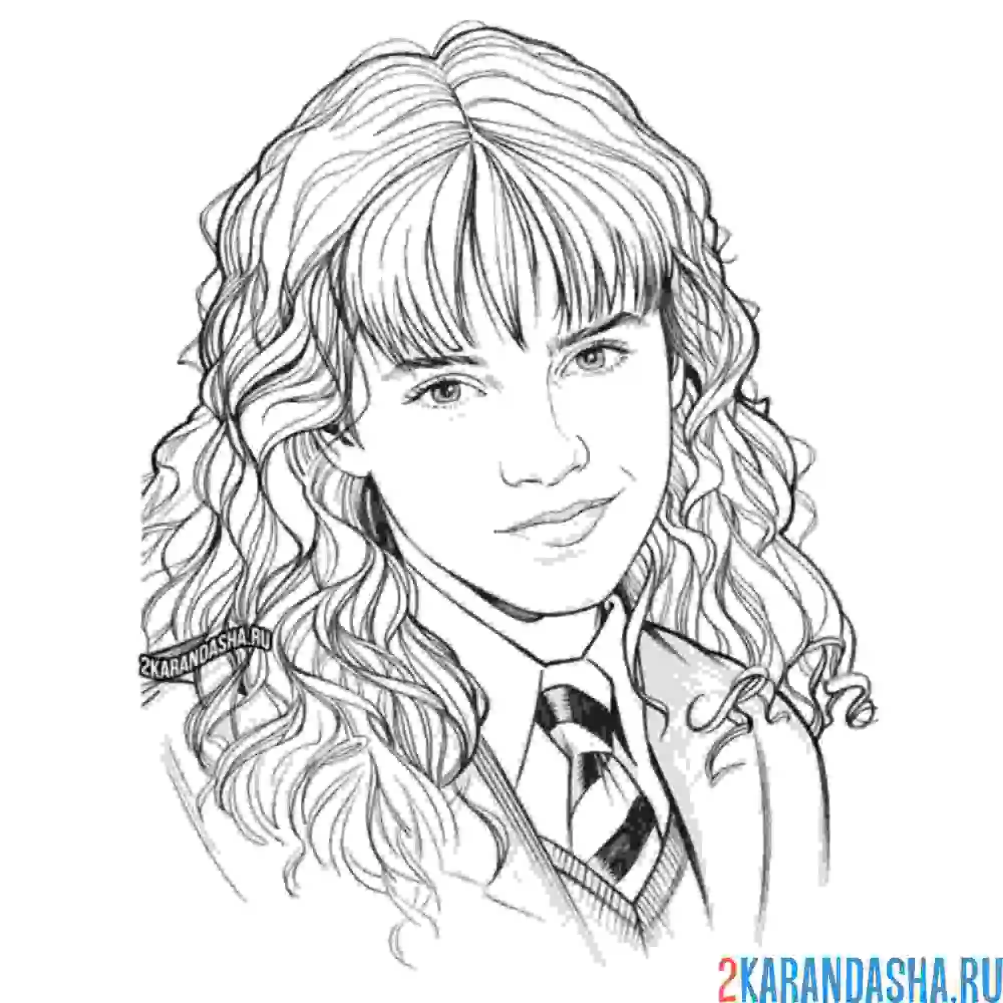 Раскраска гермиона портрет