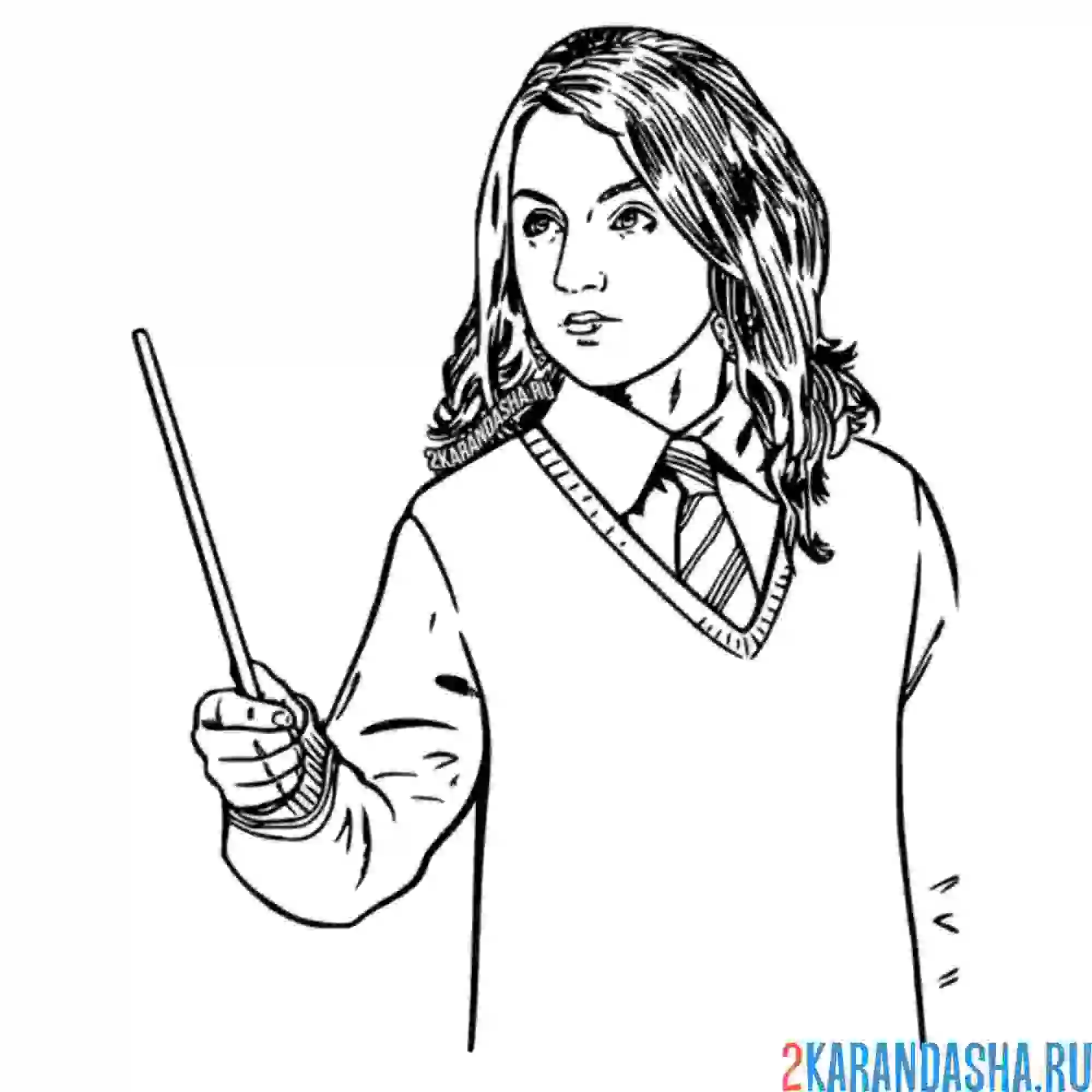 Раскраска полуна с волшебной палочкой